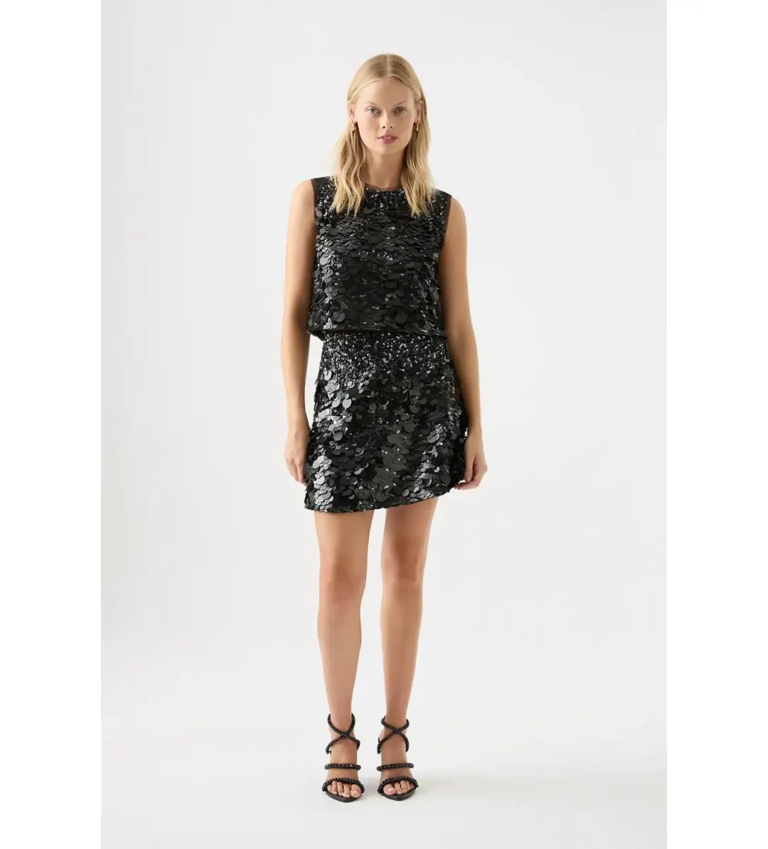 Aje Celeste Sequin Top in Black Size AU 12 for rent on The Volte - main image