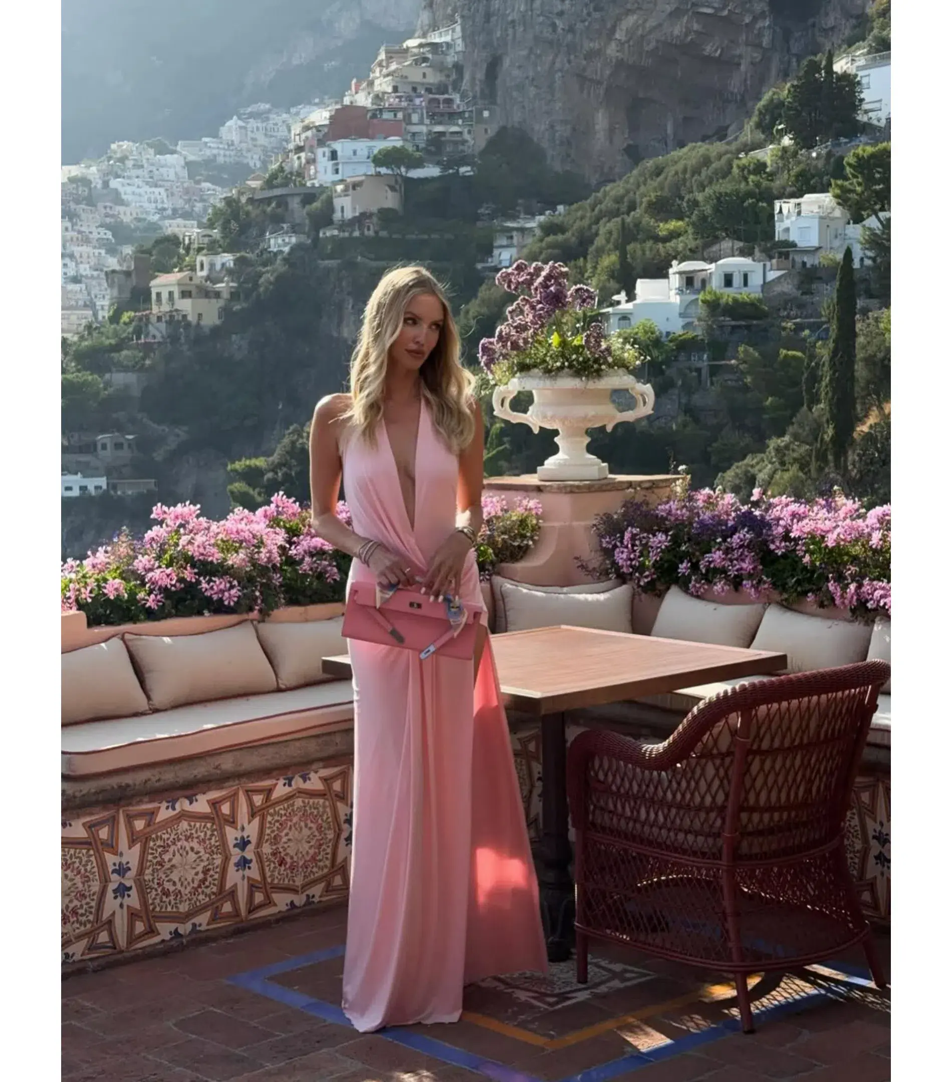 Natalie Rolt Winona Maxi Gown Blossom Pink Size 1 / AU 8 - Image 1