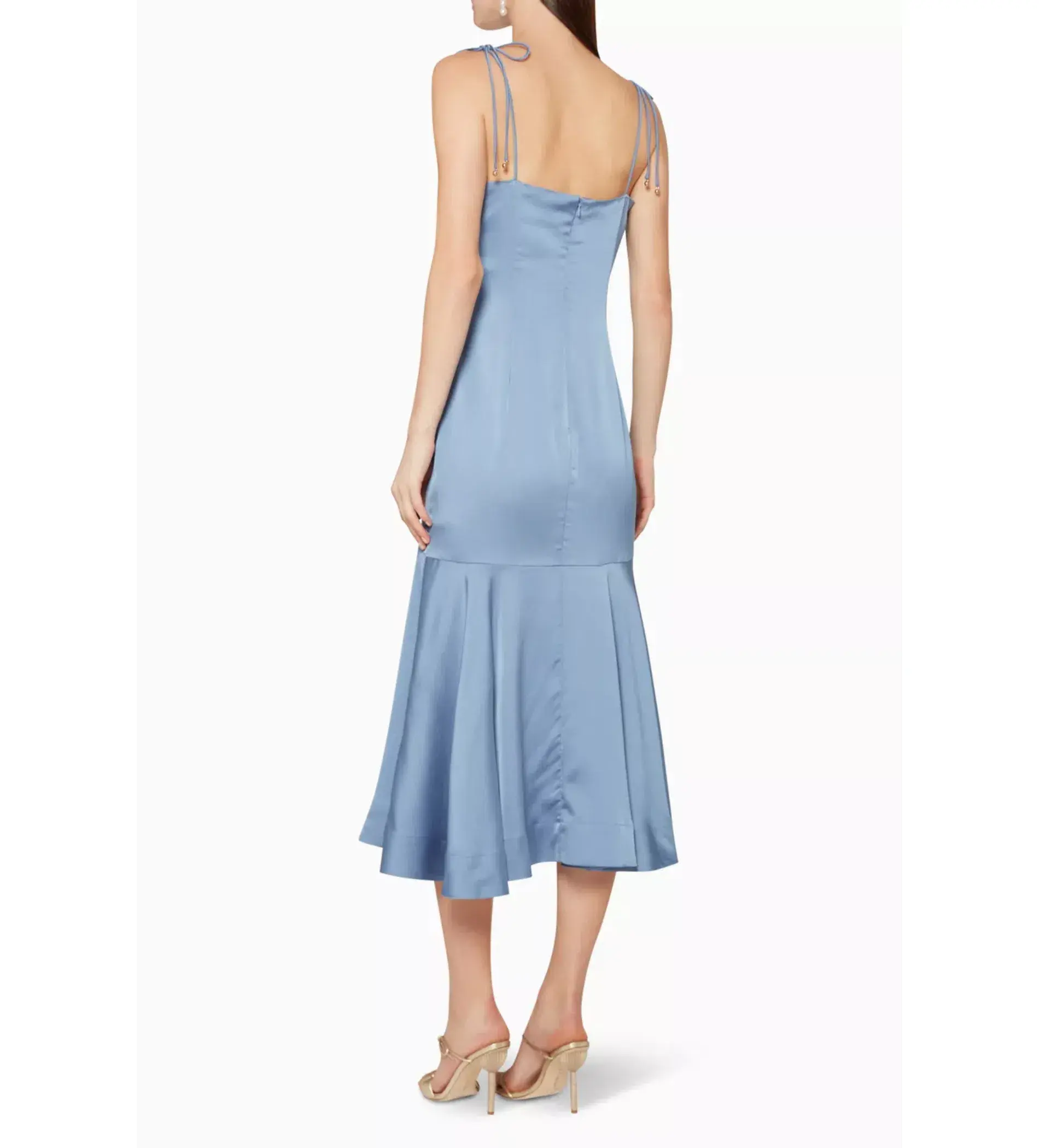 Keepsake The Label Resound Satin Midi Dress Blue Size 6 - Image 4