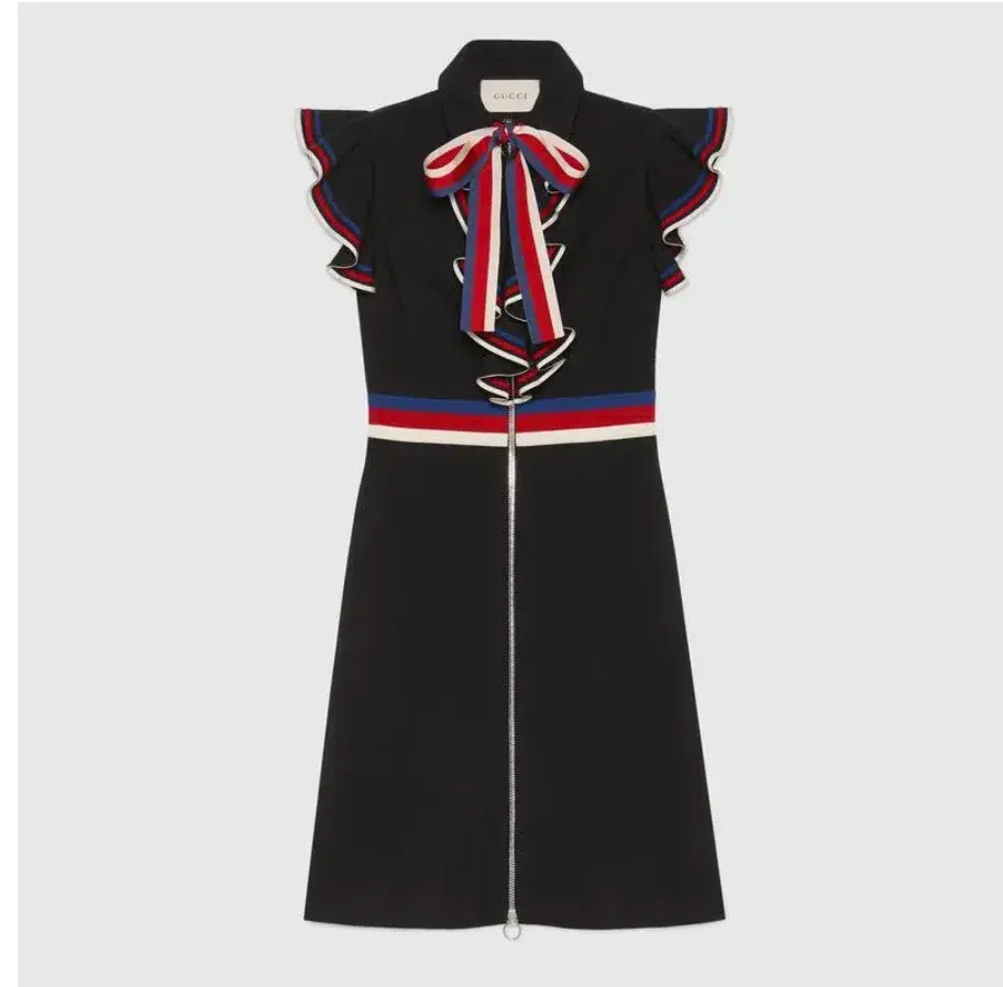 Gucci Sylvie Web Stretch Jersey Dress in Black Size XS/AU6 - Image 2