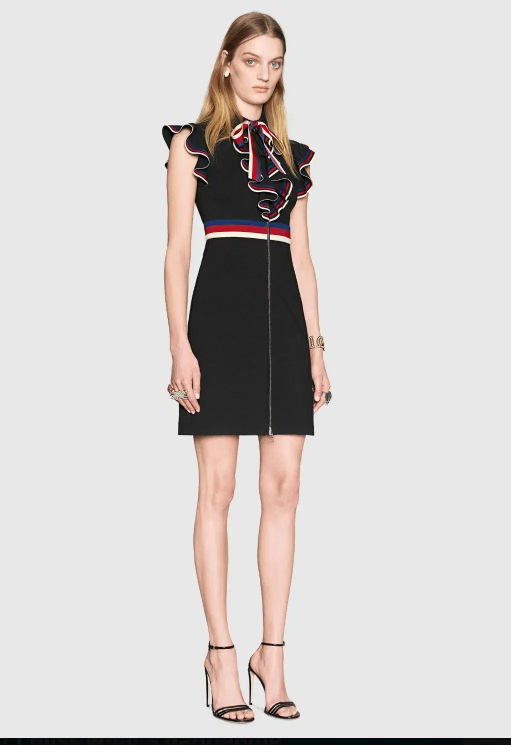 Gucci Sylvie Web Stretch Jersey Dress in Black Size XS/AU6 - Image 1