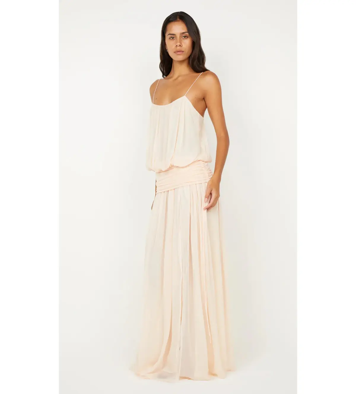 Bec and Bridge Camille Blouson Maxi Dress in Peach Size AU 6 - Image 2