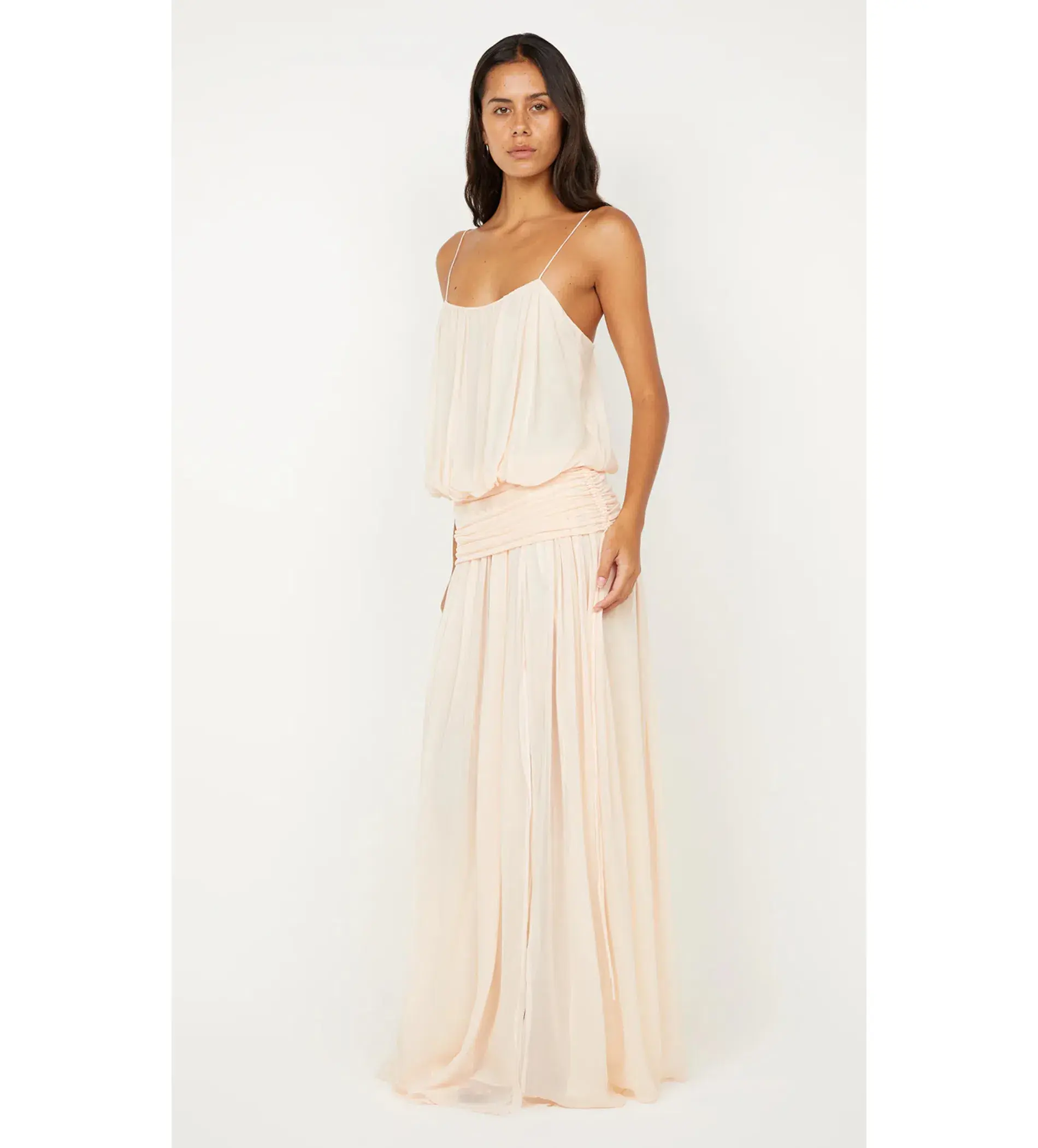 Bec and Bridge Camille Blouson Maxi Dress in Peach Size AU 6 - Image 2