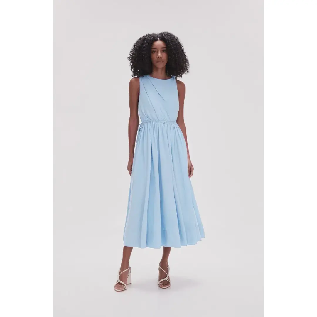 Aje Abbey Twist Midi Dress Blue Size 14 for rent on The Volte - main image