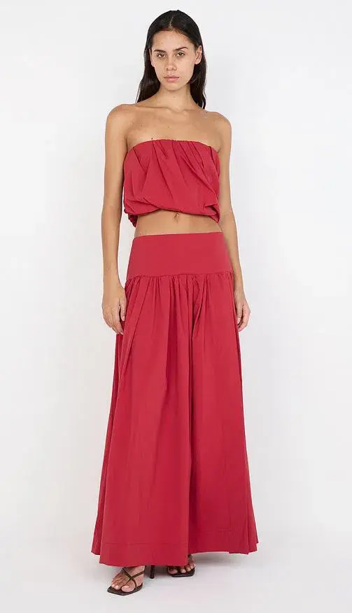 Bec and Bridge Dante Bubble Top and Maxi Skirt Set in Cherry Size 10 - Image 1