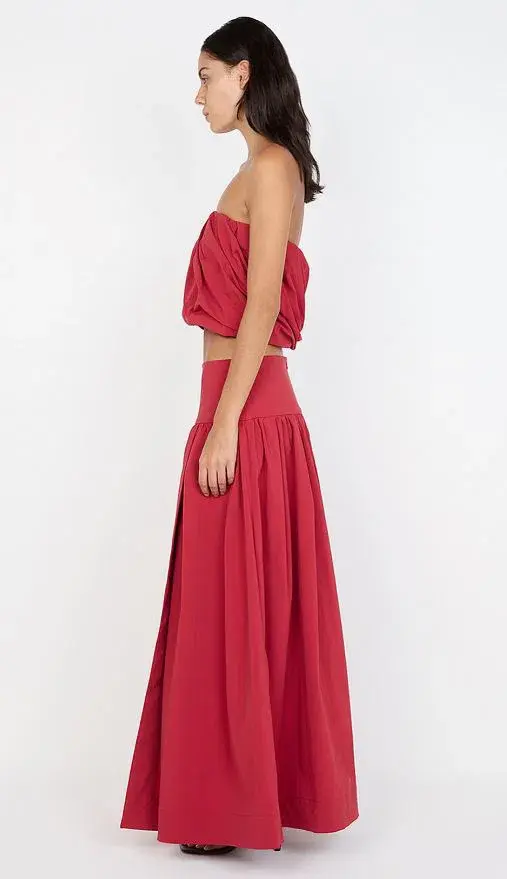 Bec and Bridge Dante Bubble Top and Maxi Skirt Set in Cherry Size 10 - Image 4