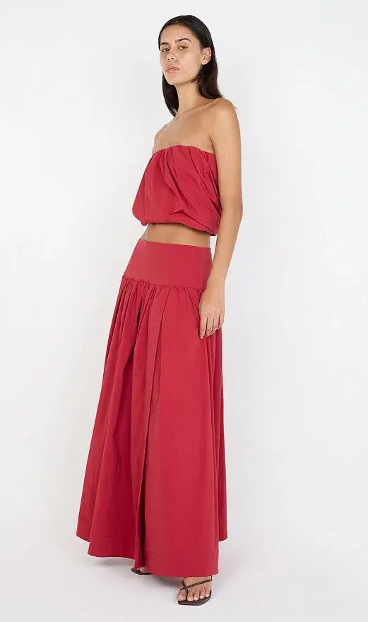 Bec and Bridge Dante Bubble Top and Maxi Skirt Set in Cherry Size 10 - Image 2