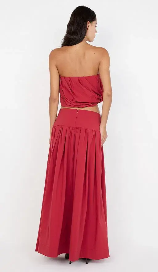 Bec and Bridge Dante Bubble Top and Maxi Skirt Set in Cherry Size 10 - Image 3