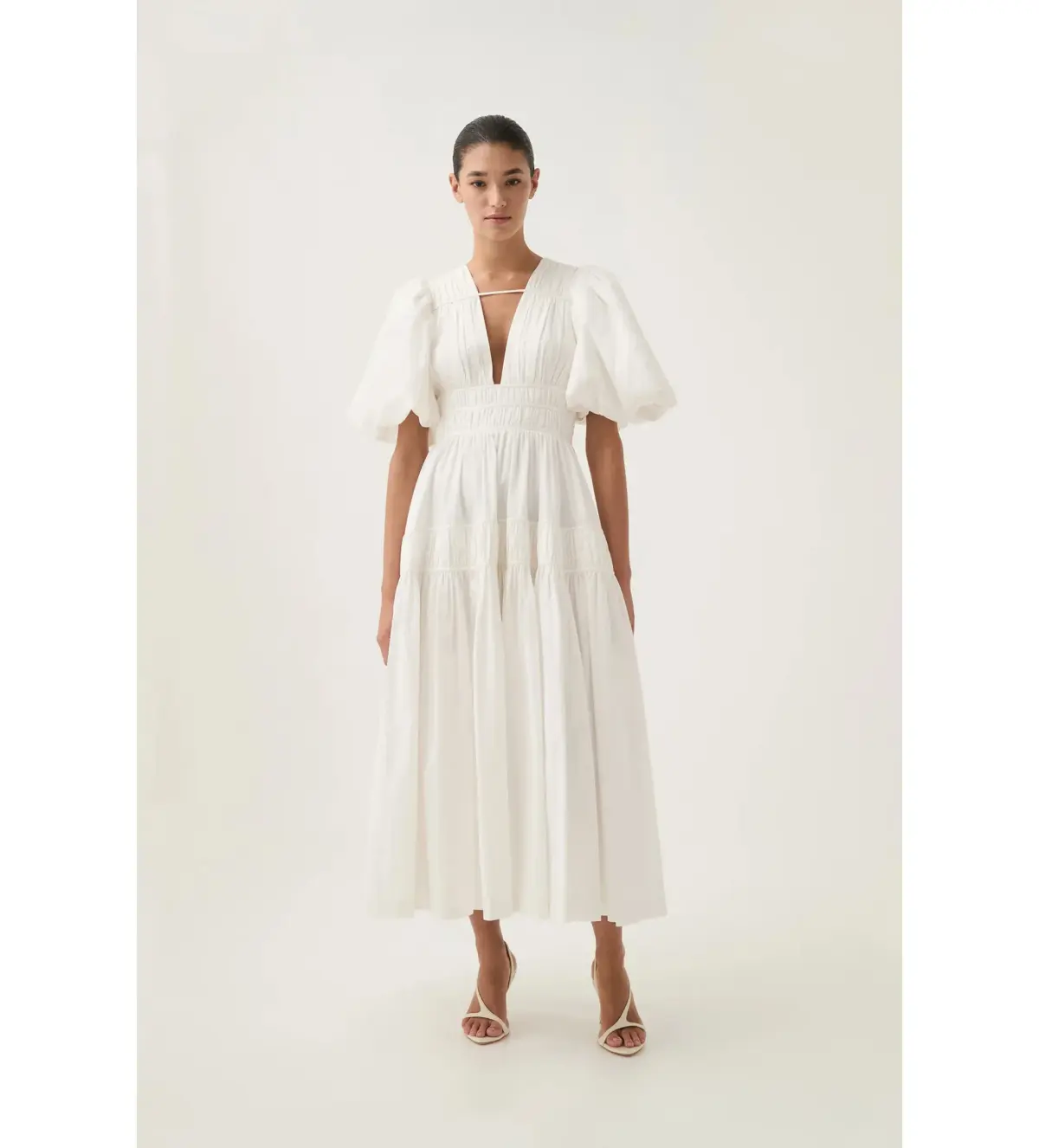 Aje Fallingwater Midi Dress in Ivory Size L / AU 12 - Image 1