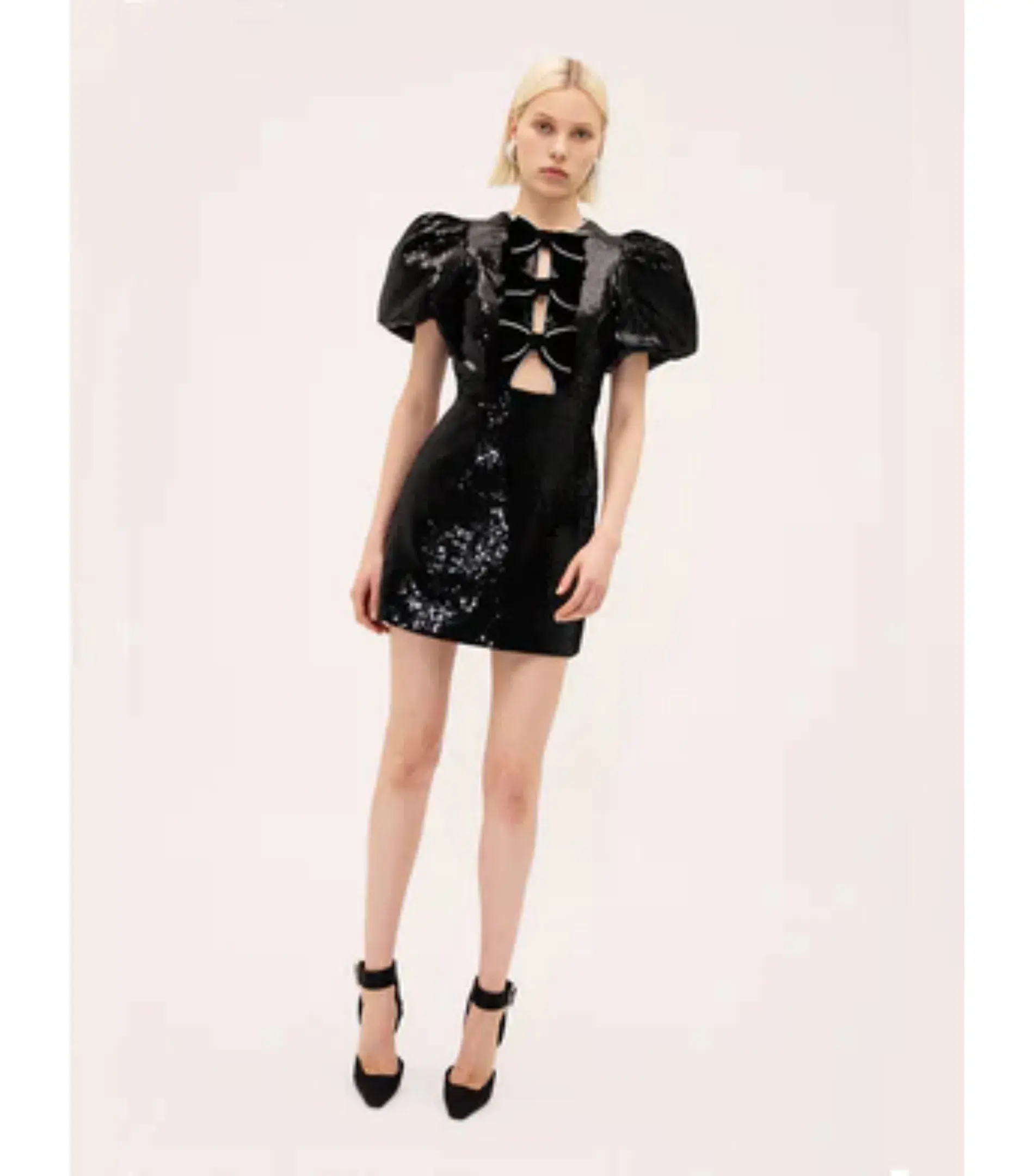 Rebecca Vallance Lena Bow Mini Dress Black Size AU 10 - Image 5