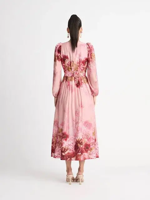 Sheike Swan Lake Midi Dress in Pink Size 14 - Image 5