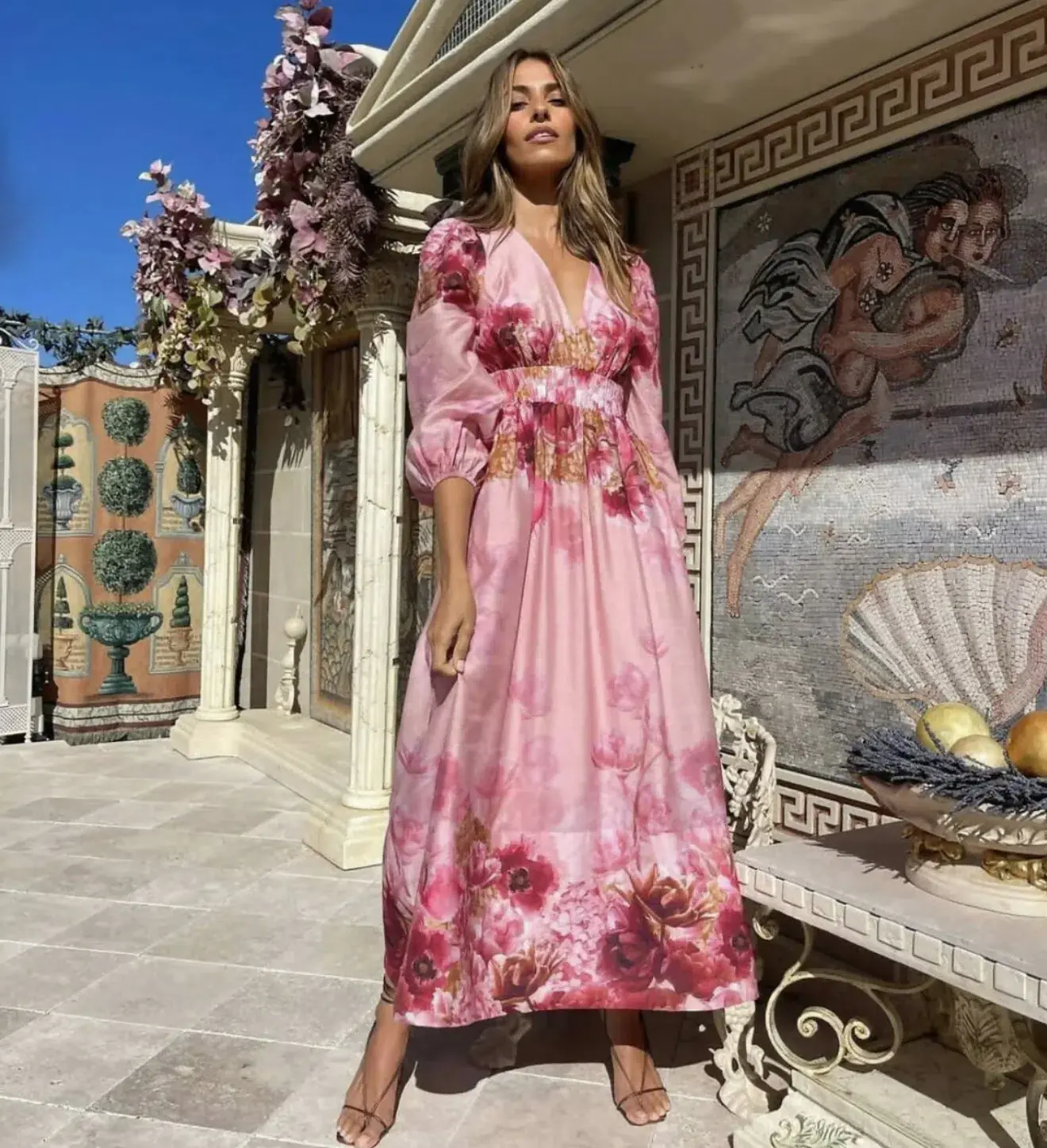 Sheike Swan Lake Midi Dress in Pink Size 14 - Image 1