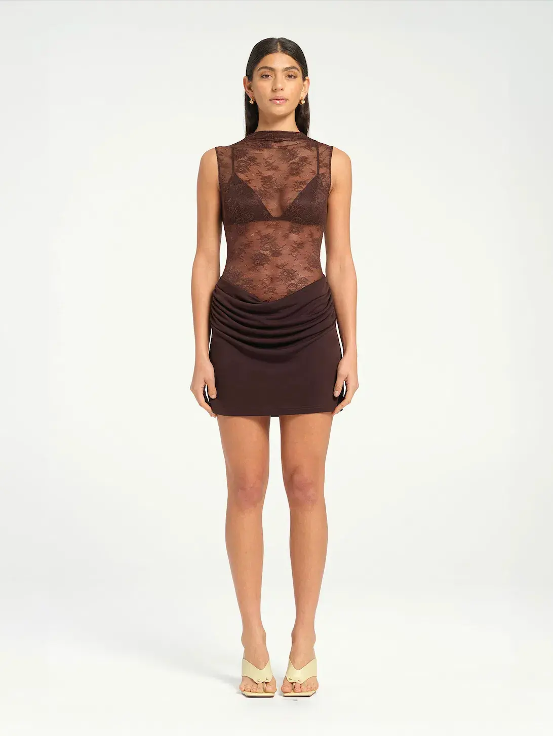 Benni Darby Mini Dress Chocolate Size 8/AU 8 - Image 1