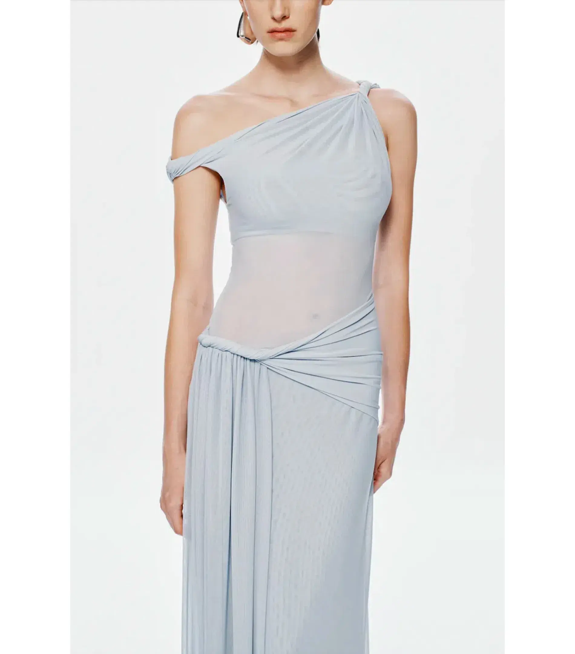 Misha The Sisal Mesh Maxi Dress in Dove Blue Size XS / AU 6 - Image 3
