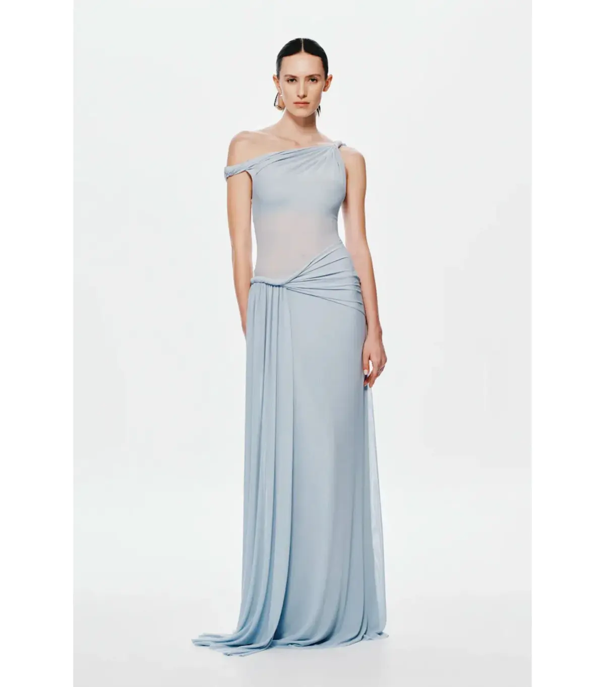 Misha The Sisal Mesh Maxi Dress in Dove Blue Size XS / AU 6 - Image 2