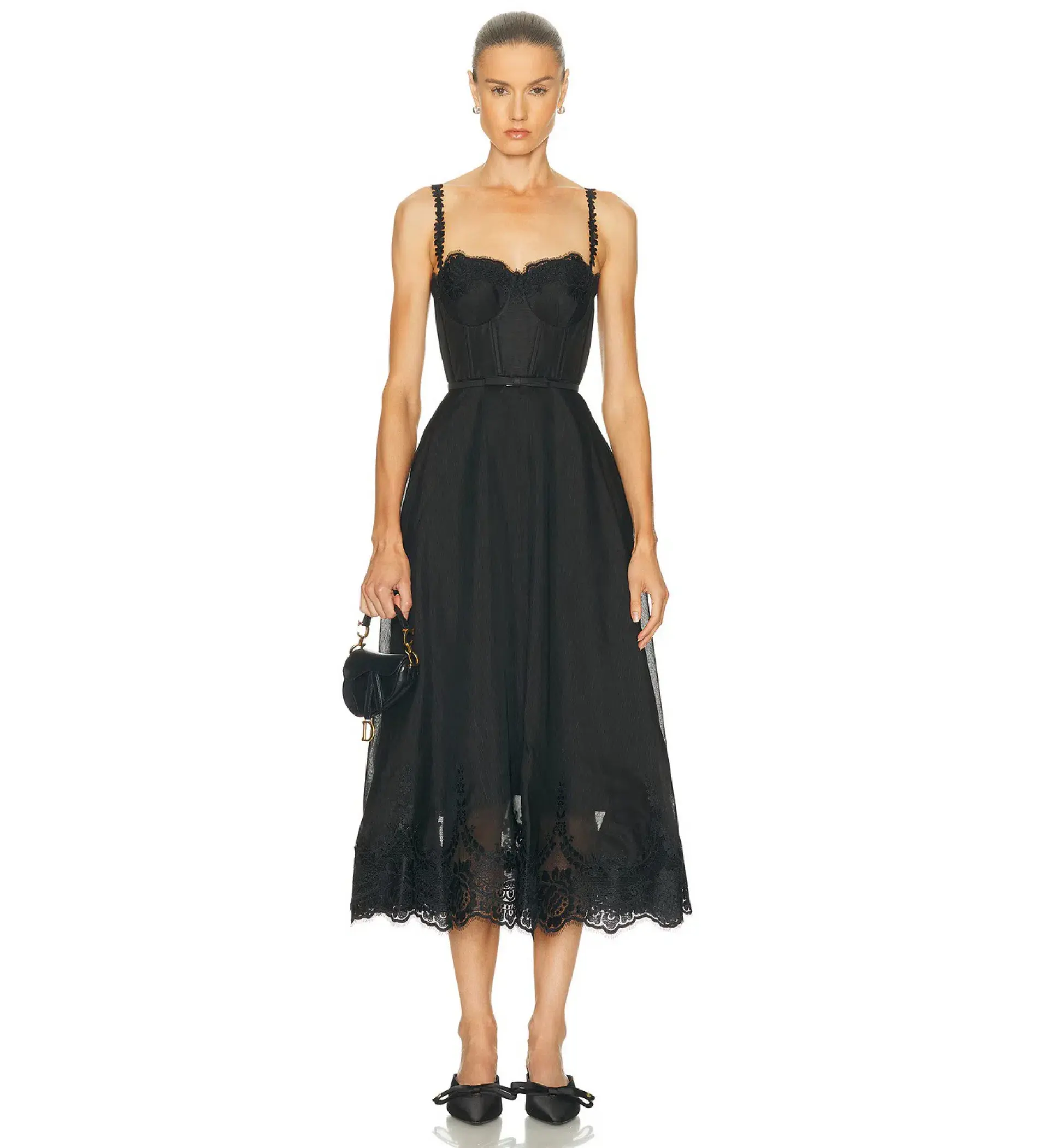 Zimmermann Hypnotic Lace Trim Gown Black Size 1 AU 10 - Image 1