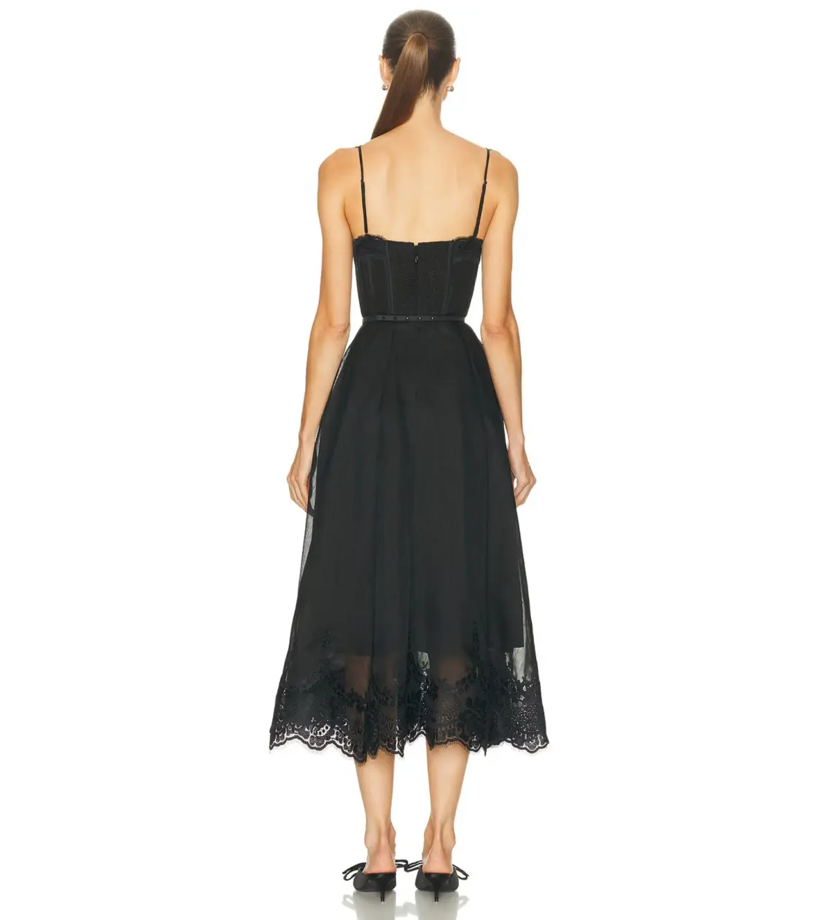 Zimmermann Hypnotic Lace Trim Gown Black Size 2 AU 12 - Image 4