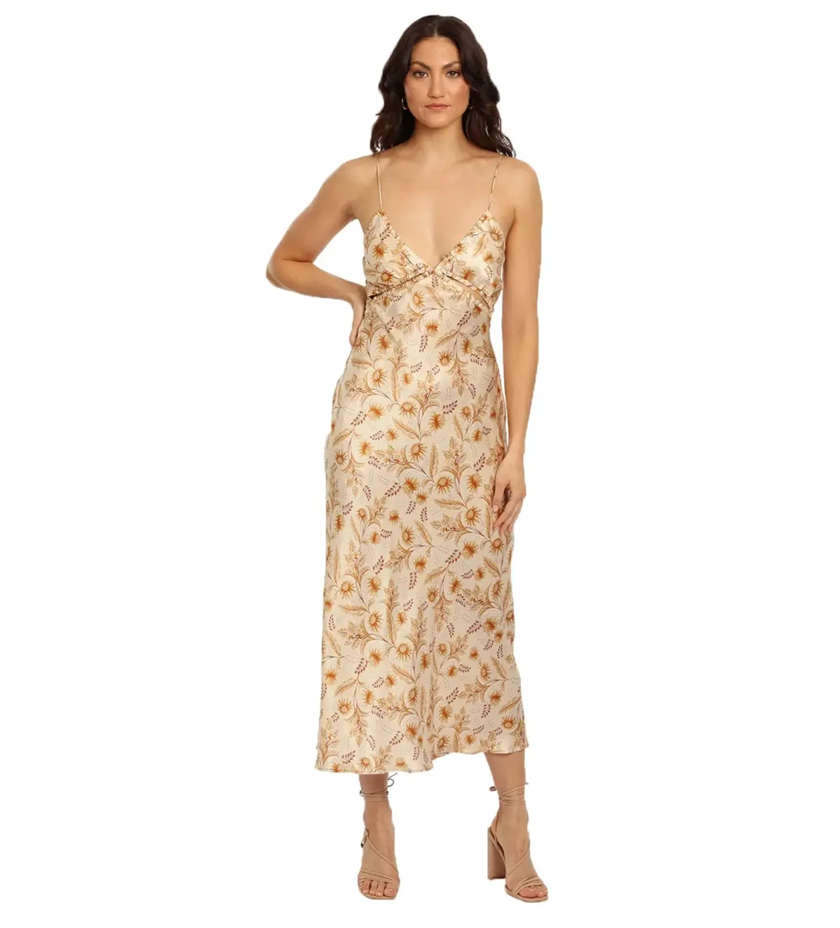 Bec & Bridge Fleetwood Midi Dress Cream Floral Size 8 - Image 1