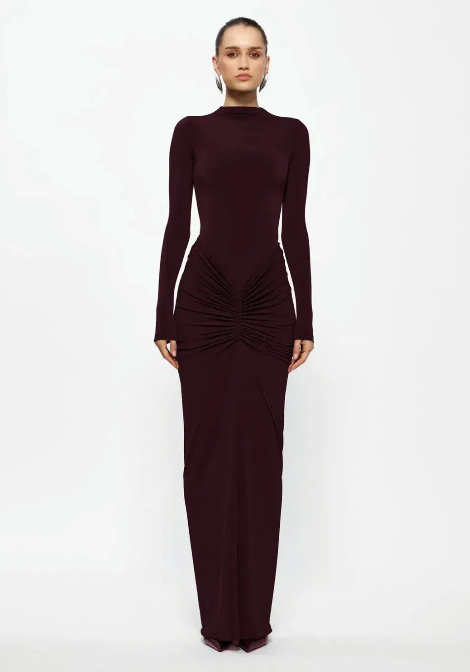 Effie Kats Tia Bodysuit & Kayson Maxi Skirt Black Cherry Red Size XL / Size 14 - Image 1