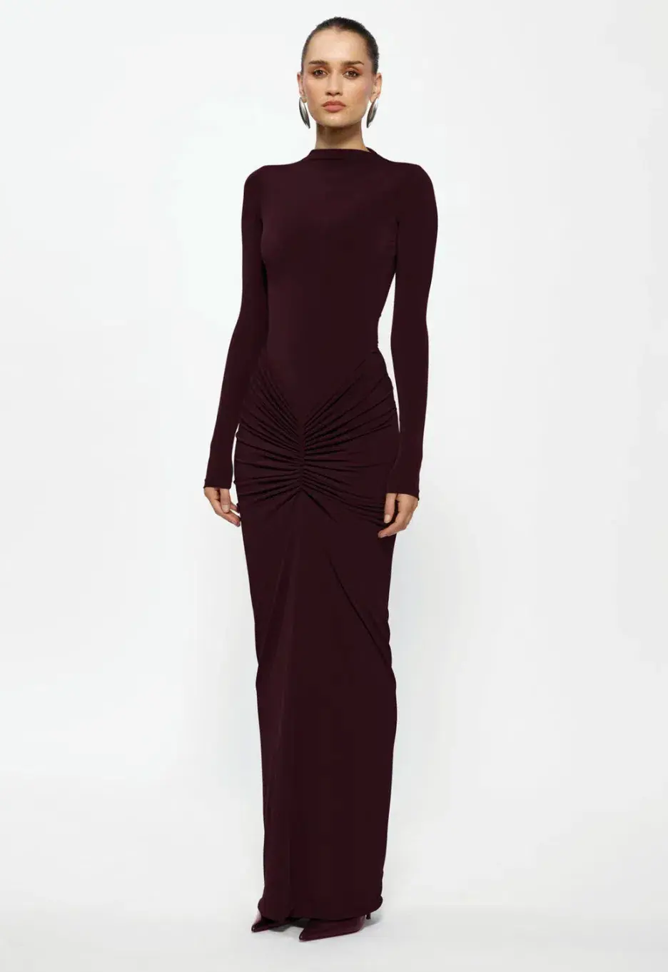 Effie Kats Tia Bodysuit & Kayson Maxi Skirt Black Cherry Red Size XL / Size 14 - Image 2