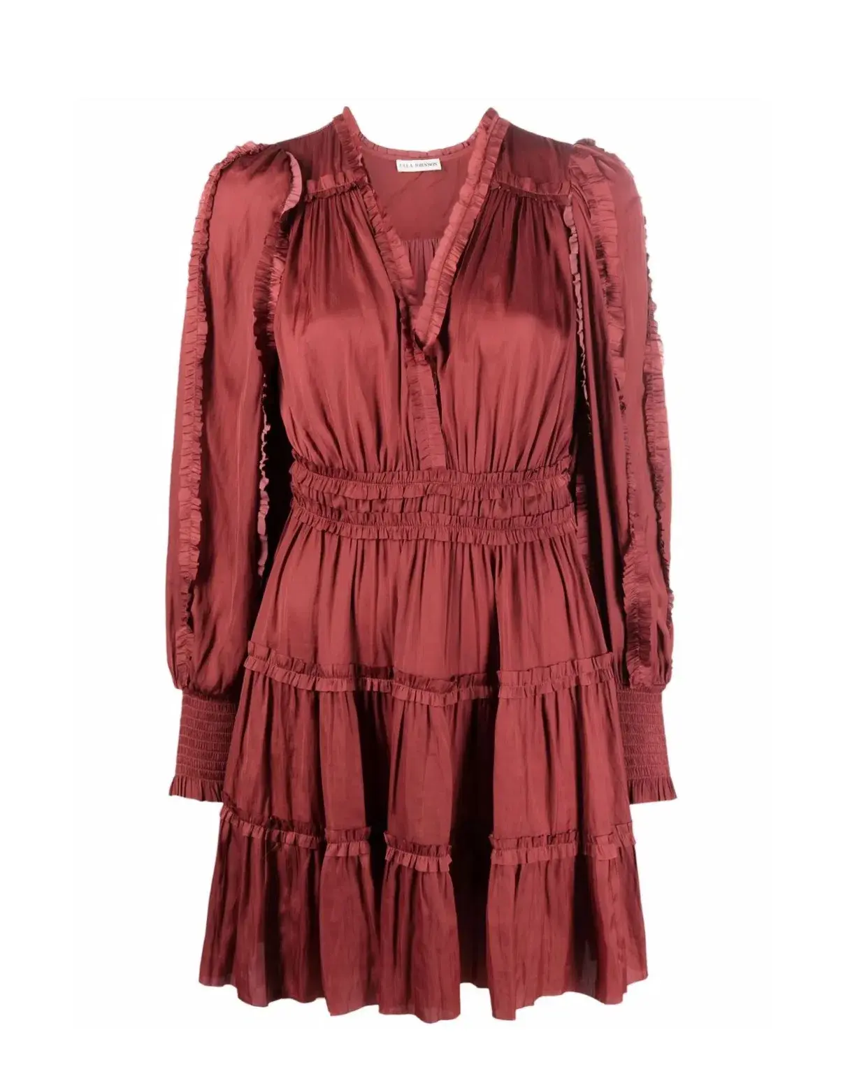 Ulla Johnson Flared V-neck Mini Dress In  Dessert Rose Size US 10/ AU 14 - Image 4
