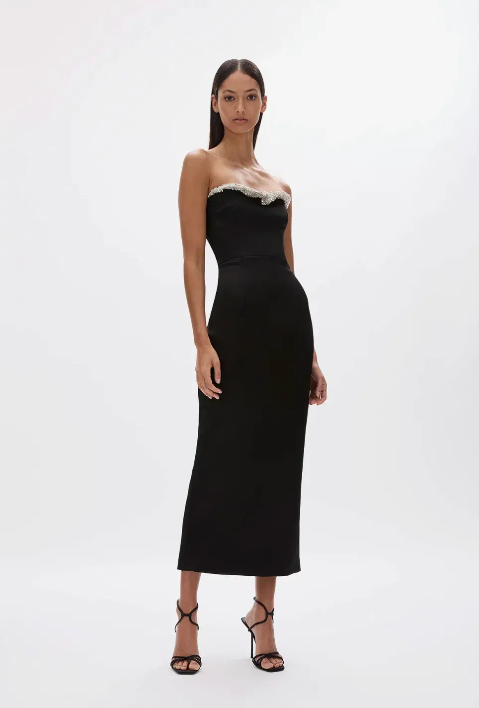 Rachel Gilbert Lorna Dress Gown Midi in Black Size 5 / Size AU 16 - Image 1