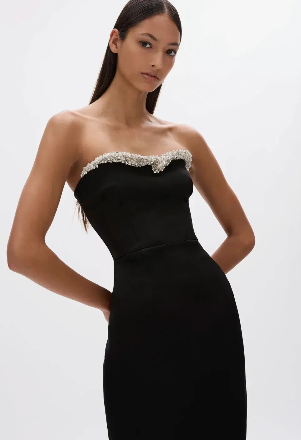 Rachel Gilbert Lorna Dress Gown Midi in Black Size 5 / Size AU 16 - Image 2