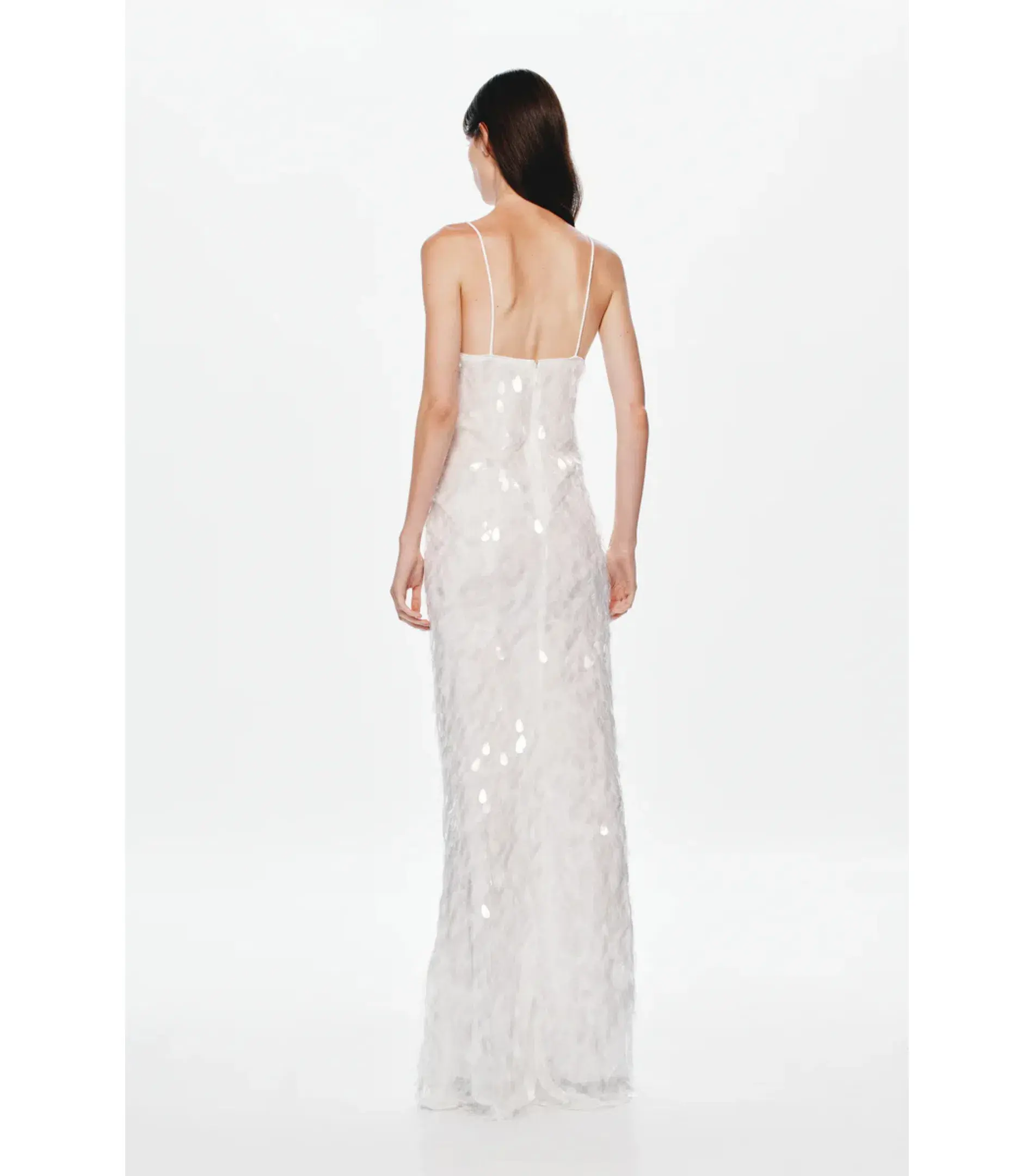 Misha Collection Sapphire Sequin Maxi Dress in Ivory Size 6/XS - Image 3