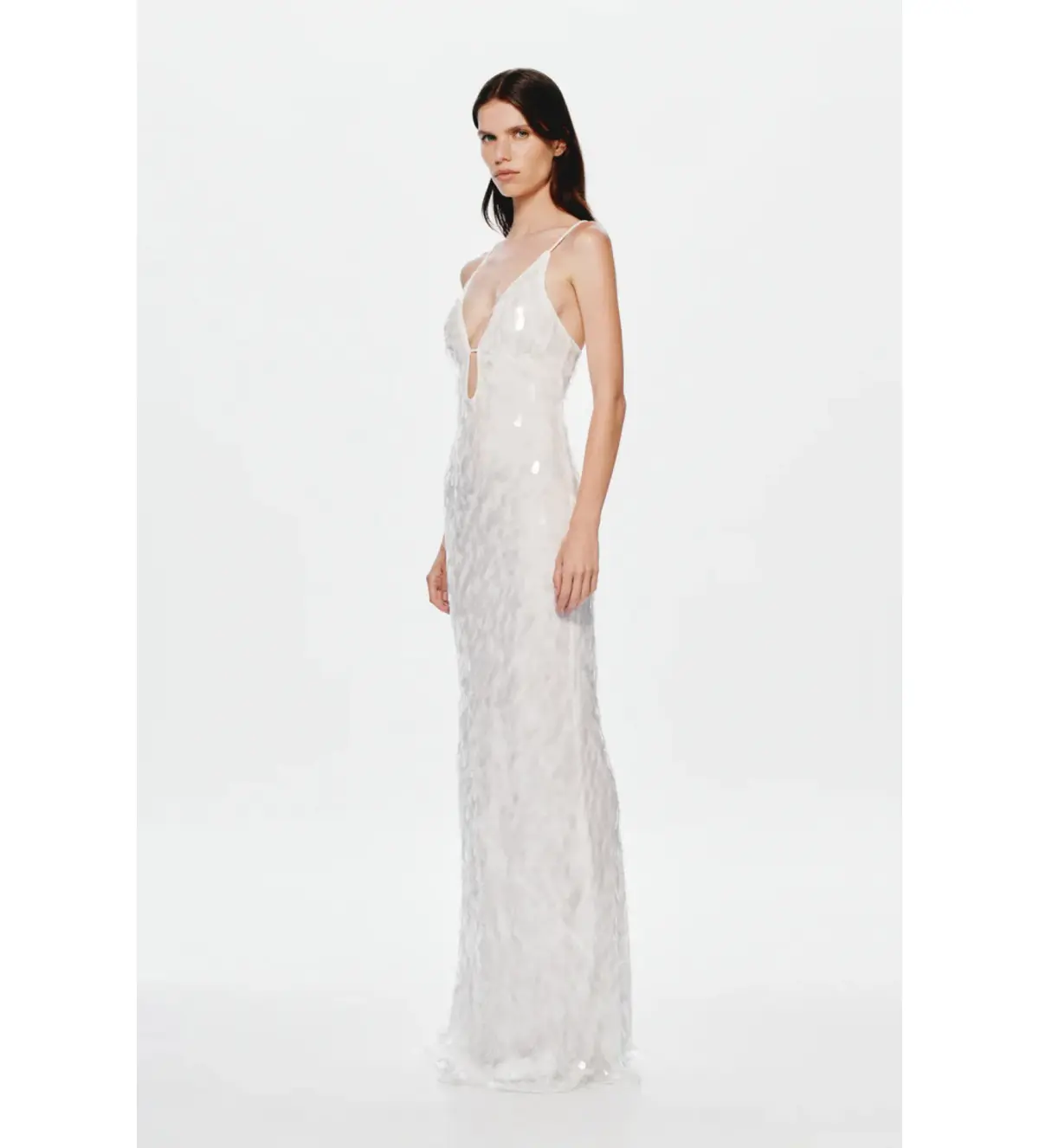 Misha Sapphire Sequin Maxi Dress in Ivory Size 8/S - Image 2