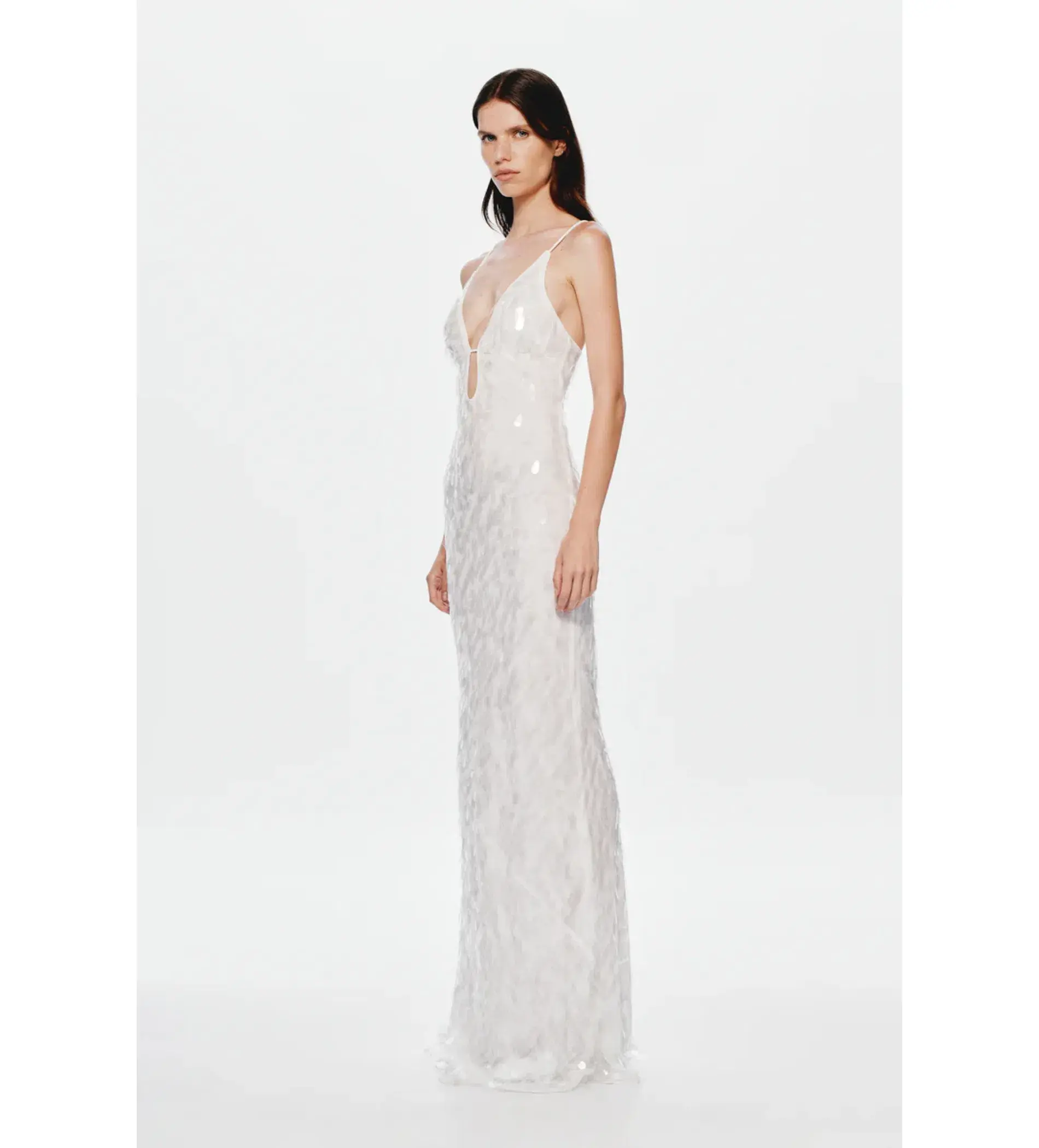 Misha Sapphire Sequin Maxi Dress in Ivory Size 8/S - Image 2