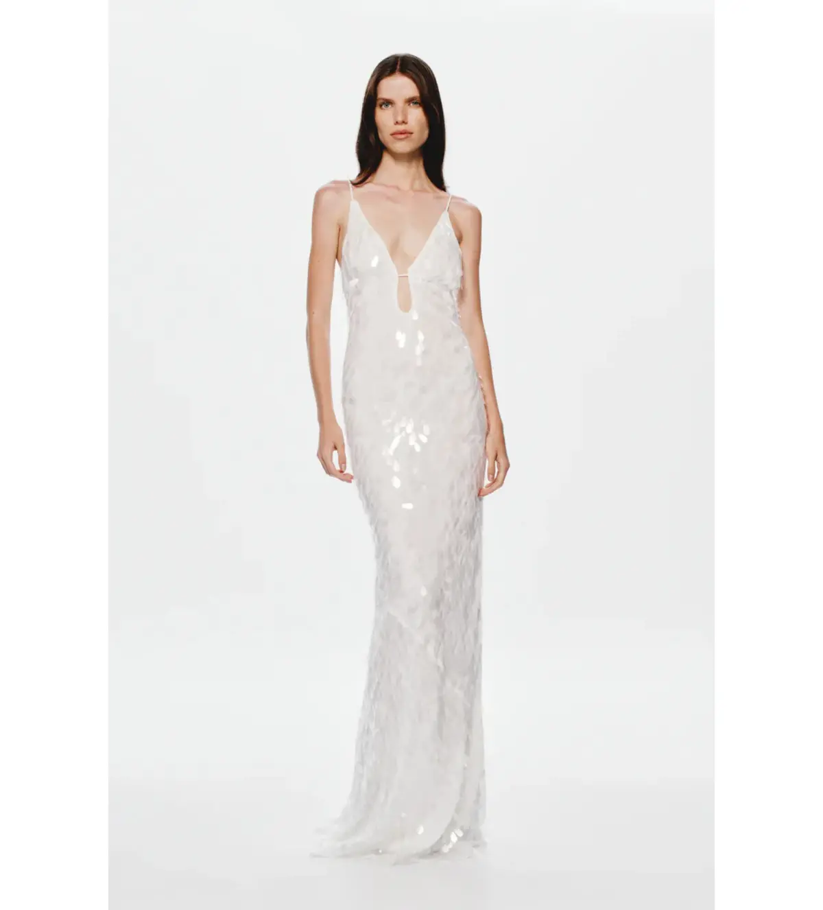 Misha Sapphire Sequin Maxi Dress in Ivory Size 8/S - Image 1