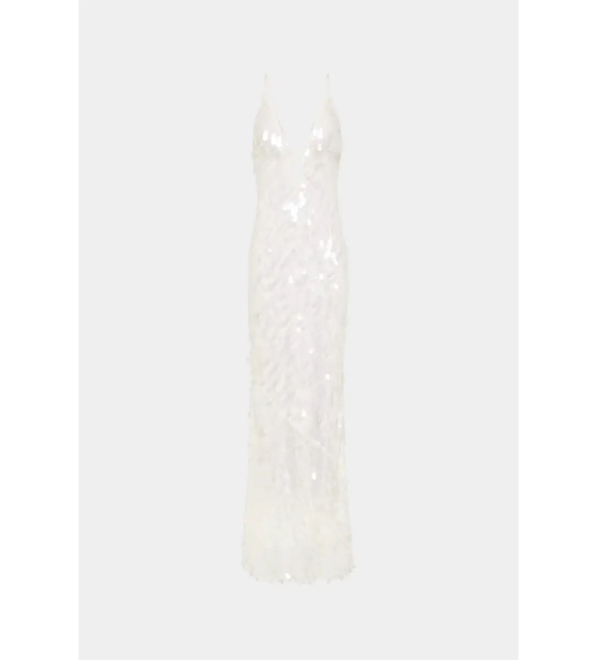Misha Sapphire Sequin Maxi Dress Ivory Size 10/M - Image 5