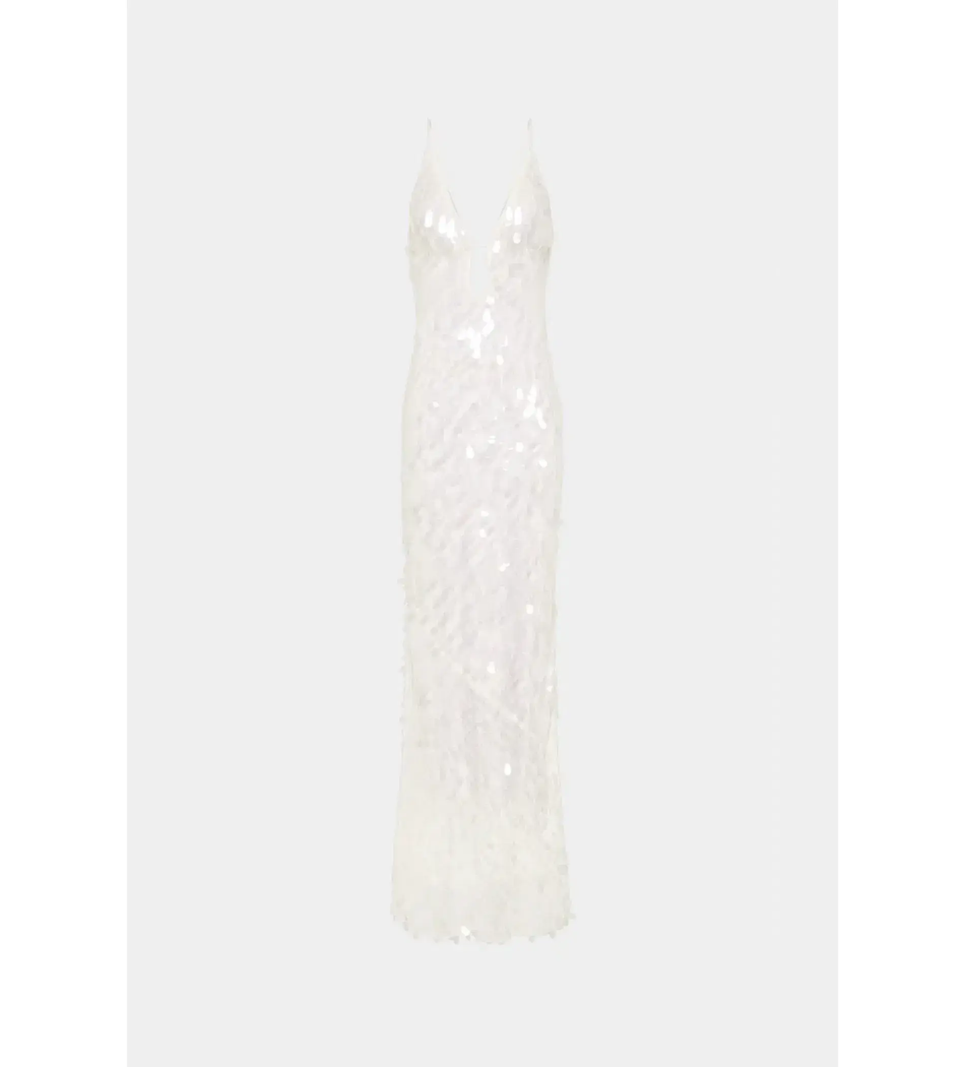 Misha Sapphire Sequin Maxi Dress Ivory Size 10/M - Image 5
