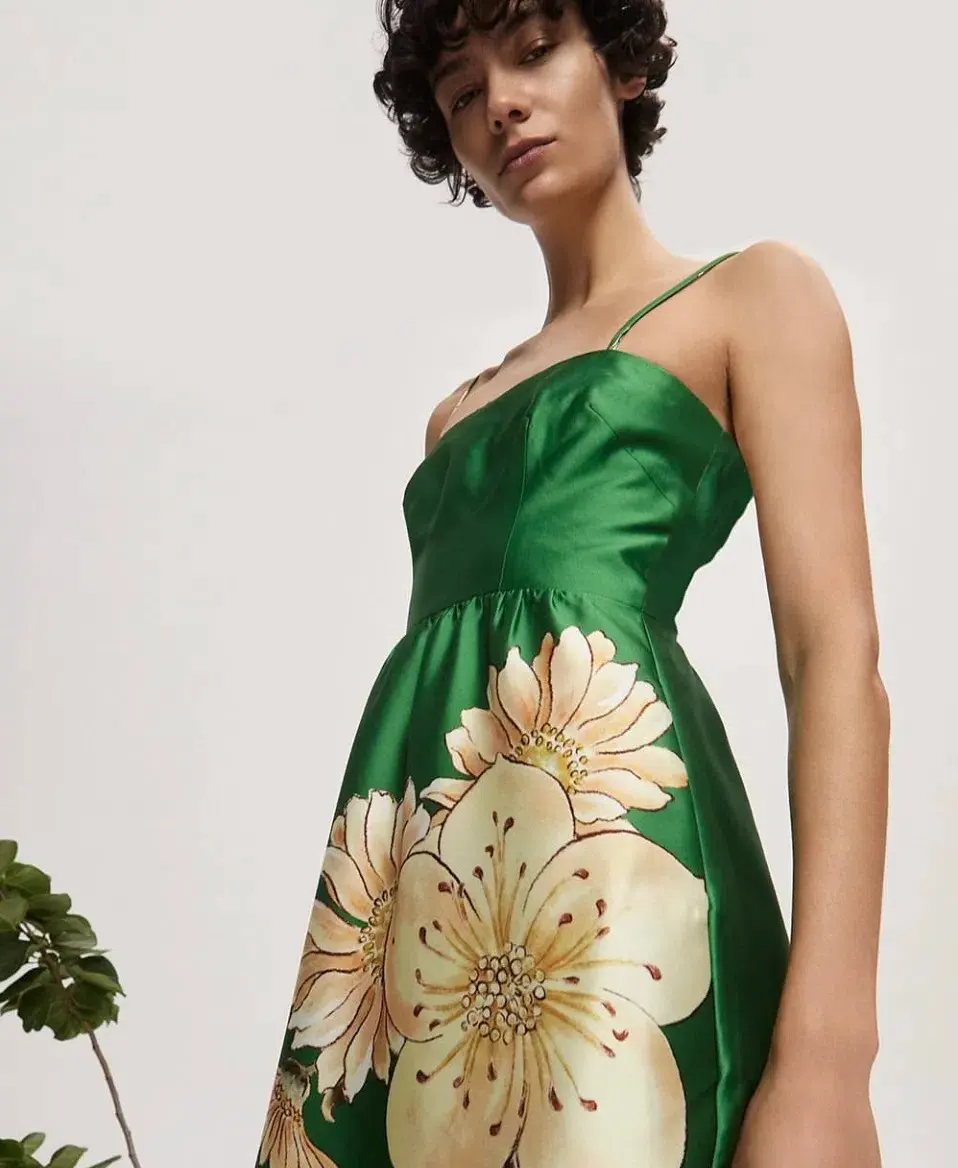 ALEMAIS Sage Midi Dress Green size 10 - Image 3