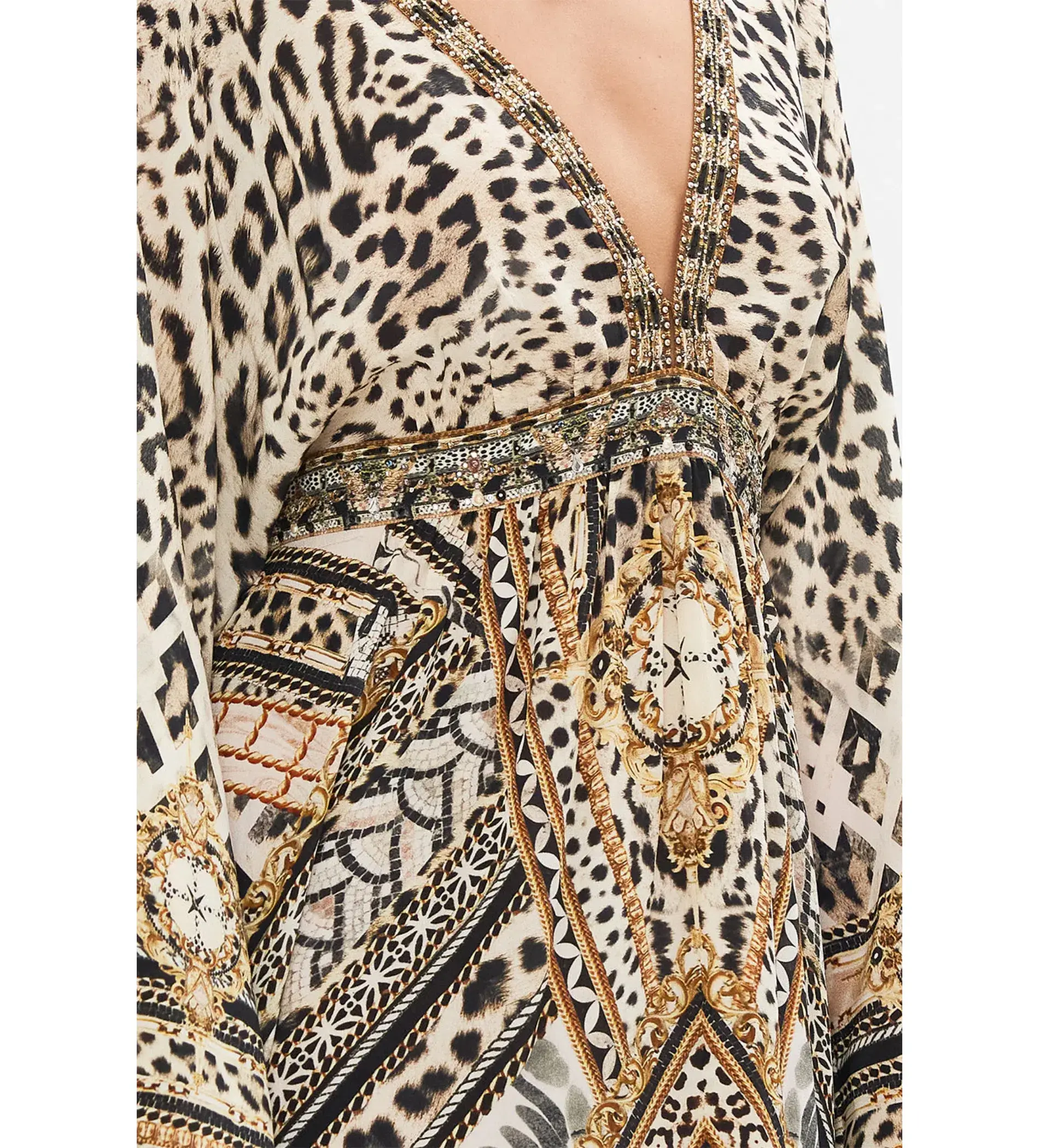 Camilla Gathered Kimono Dress in Mosaic Muse Size S / AU 10  - Image 4