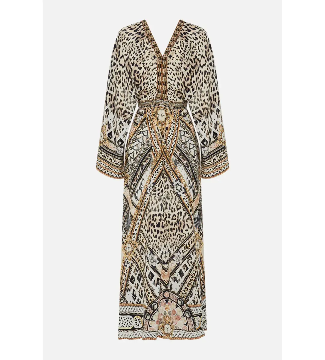 Camilla Gathered Kimono Dress in Mosaic Muse Size S / AU 10  for rent on The Volte - main image