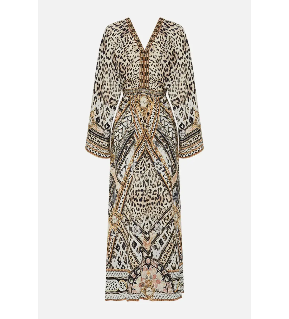 Camilla Gathered Kimono Dress in Mosaic Muse Size S / AU 10  - Image 6