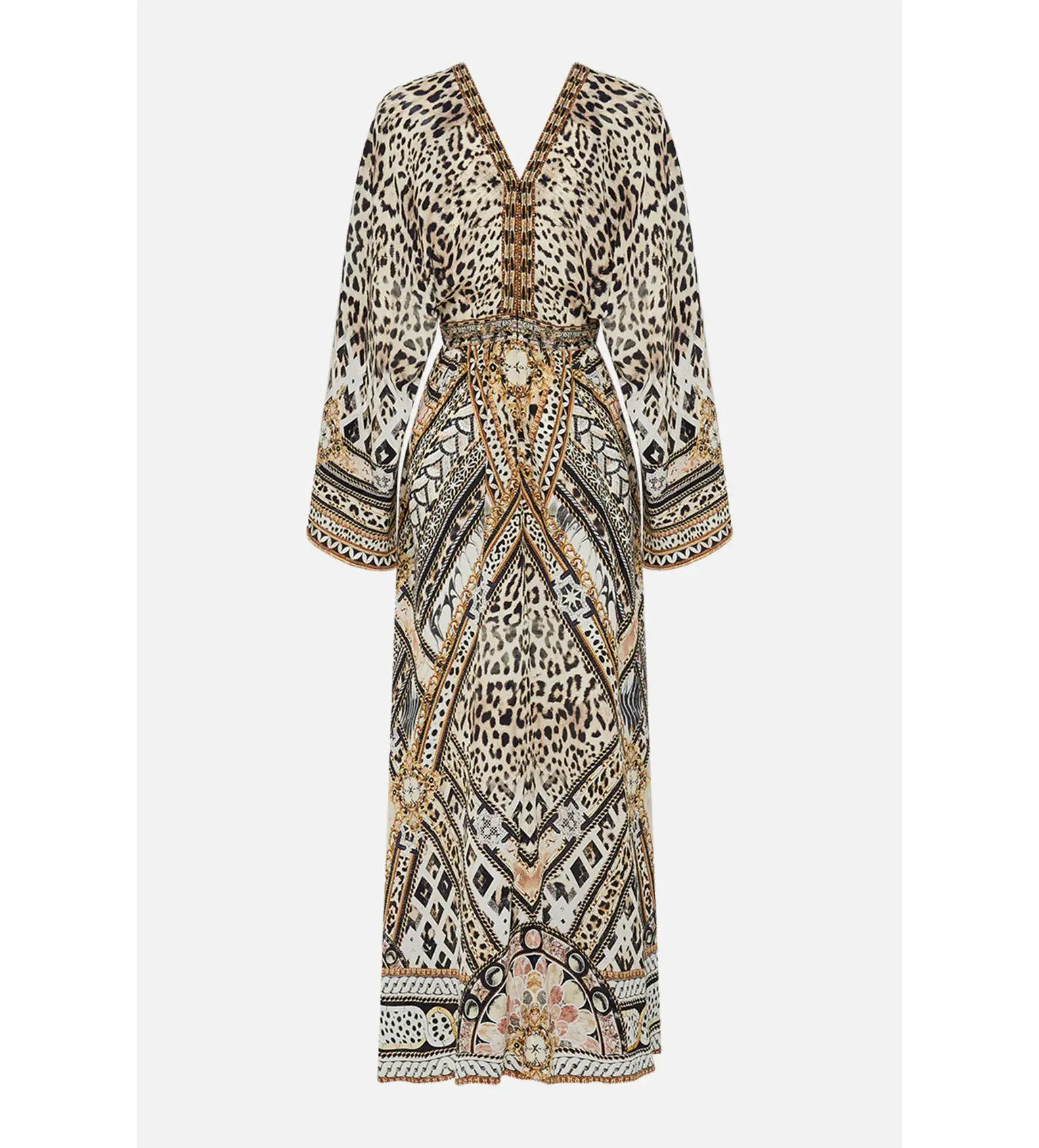 Camilla Gathered Kimono Dress in Mosaic Muse Size S / AU 10  - Image 6