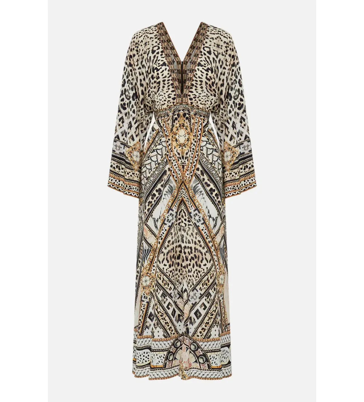 Camilla Gathered Kimono Dress in Mosaic Muse Size S / AU 10  - Image 5