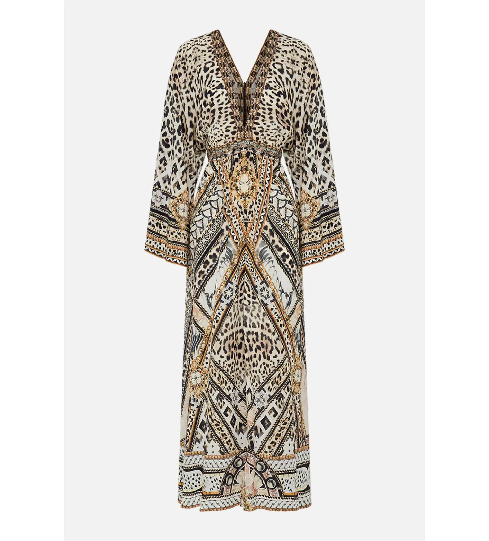 Camilla Gathered Kimono Dress in Mosaic Muse Size S / AU 10  - Image 5