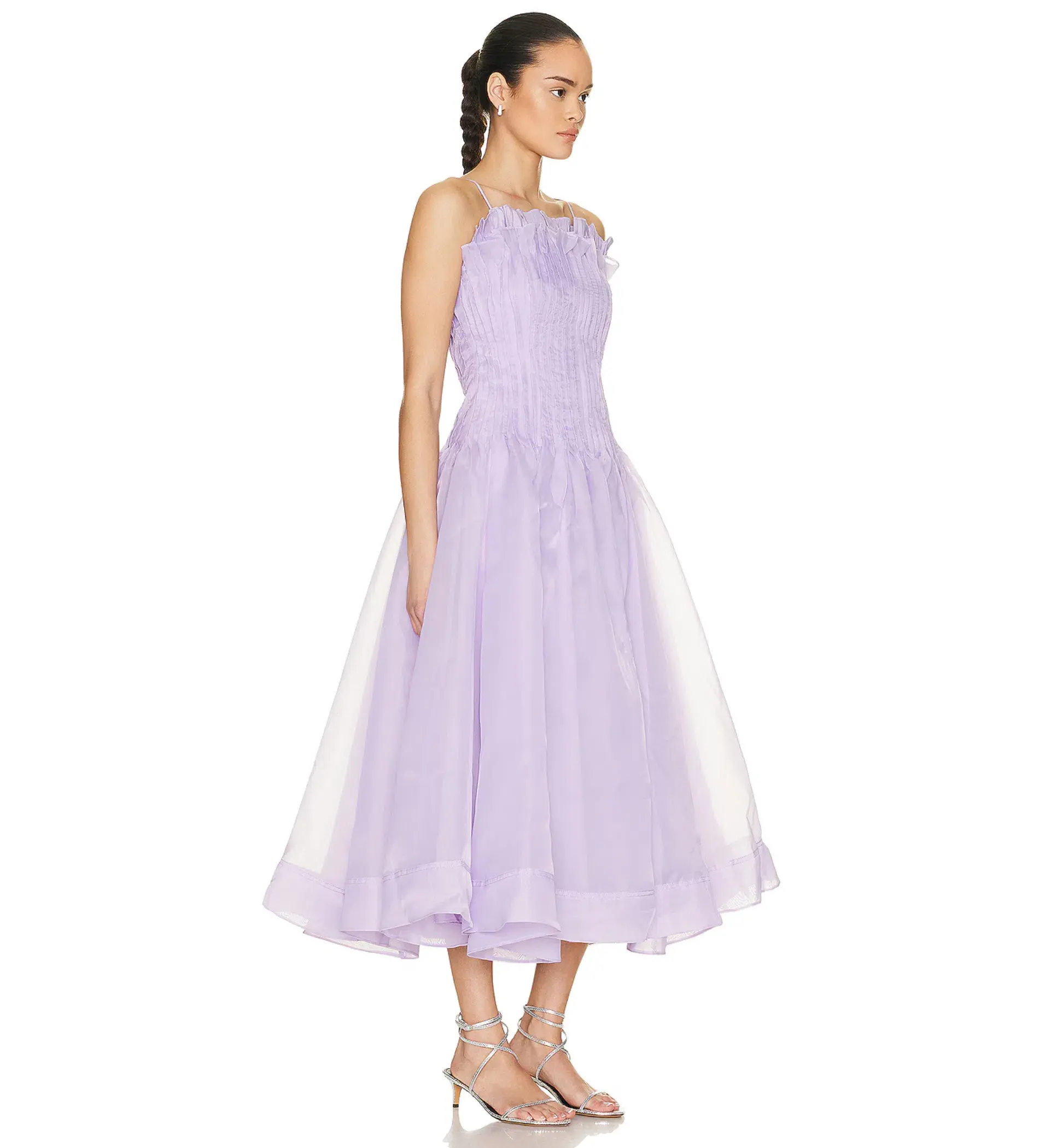 Aje Horizon Pintucked Gown Lilac Size 6 - Image 2