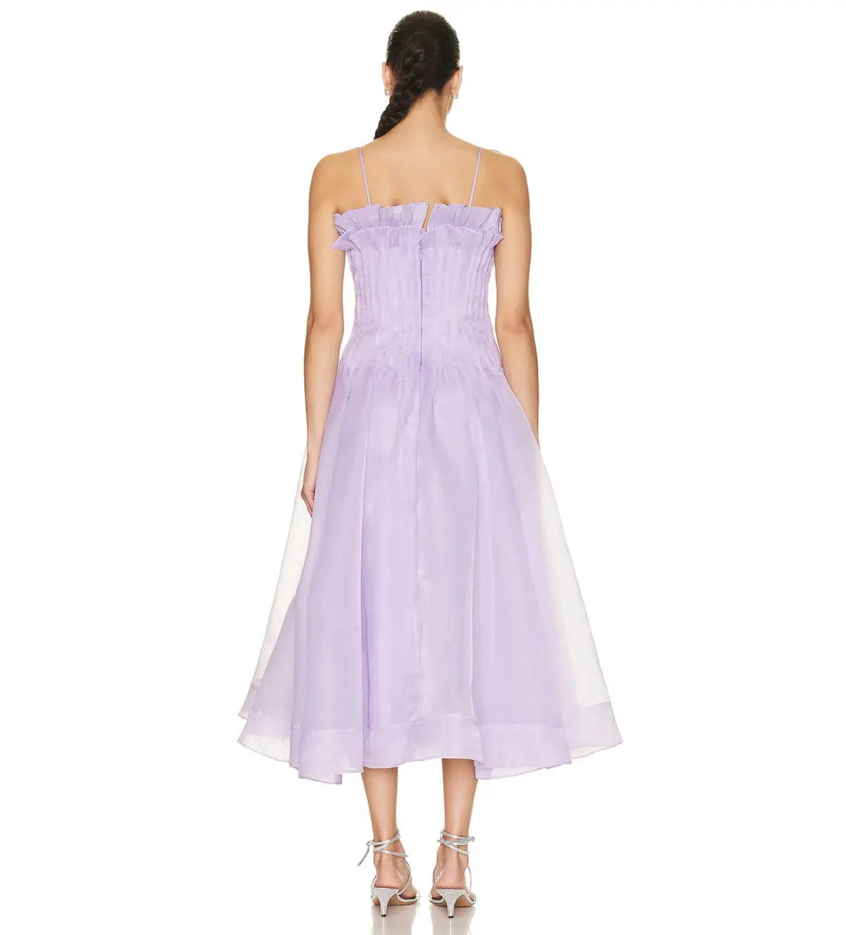 Aje Horizon Pintucked Gown Lilac Size 6 - Image 3