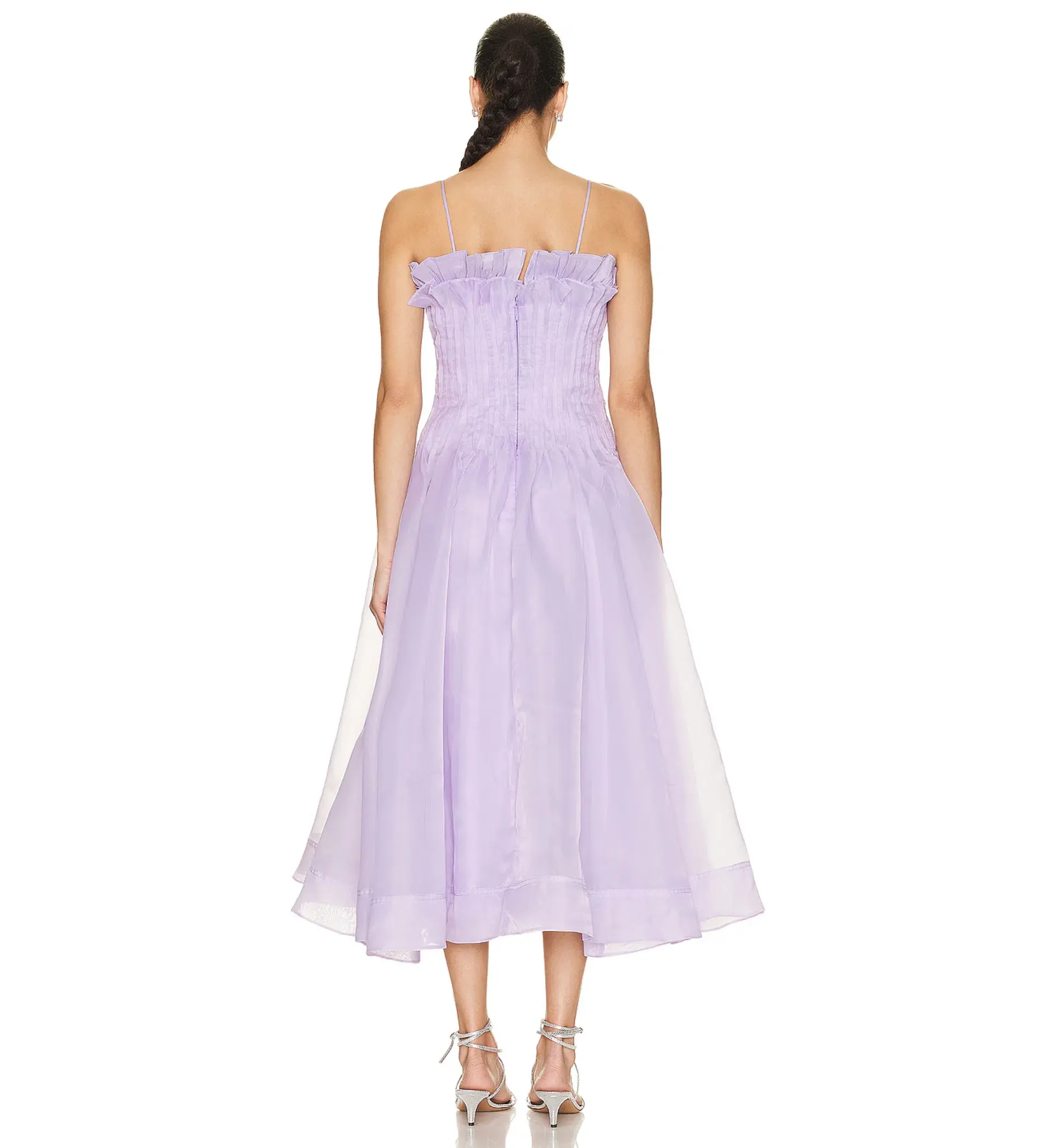 Aje Horizon Pintucked Gown Lilac Size 6 - Image 3