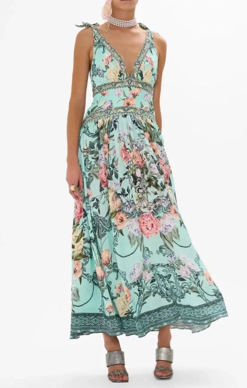 Camilla Tie Shoulder Dress Petal Promise Land Size S AU 10  - Image 1
