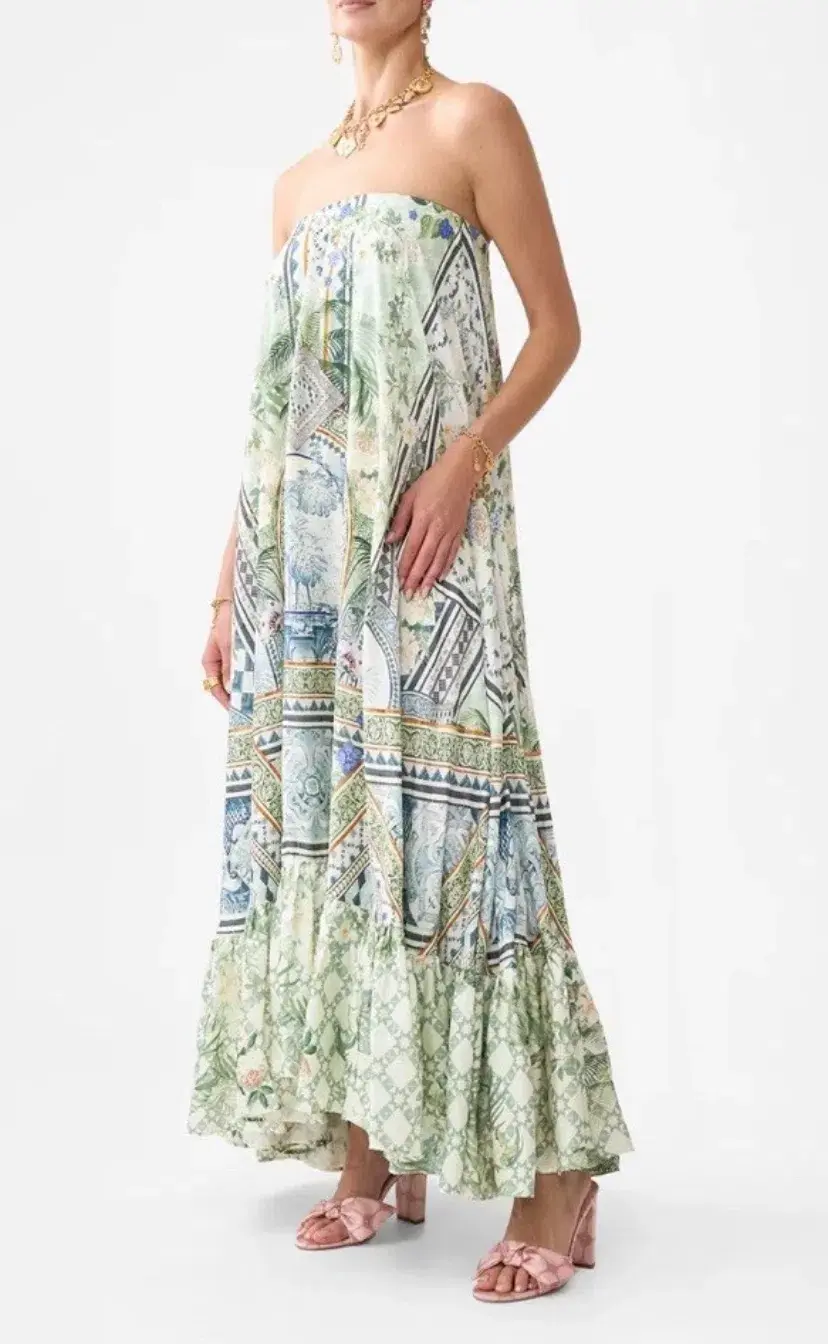 Camilla Strapless Maxi Ruffle Hem Jardim Party Size S/ AU 10 - Image 2