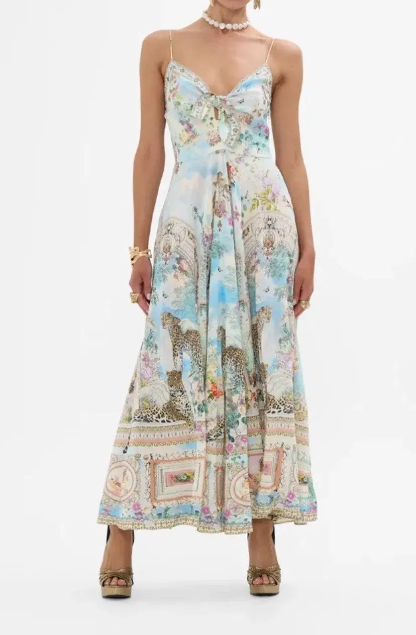 Camilla Long Dress Tie Front We Always Have Alexandria Size M/ AU 12 for rent on The Volte - main image