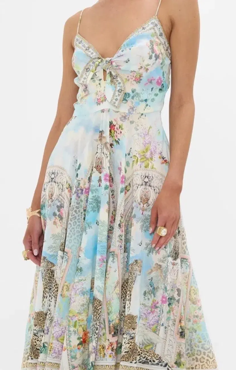 Camilla Long Dress Tie Front We Always Have Alexandria Size M/ AU 12 for rent on The Volte - main image