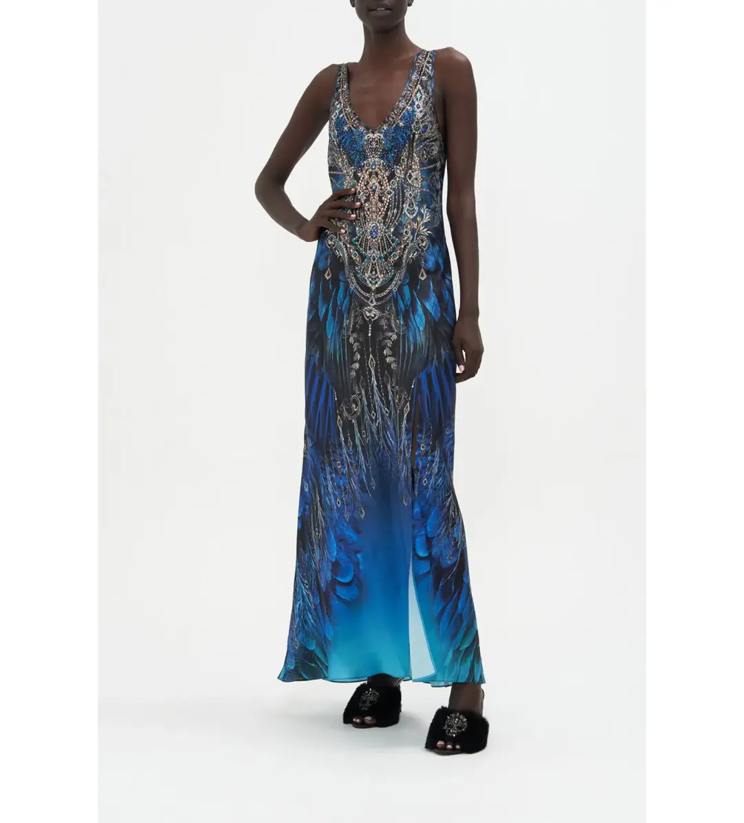 Camilla Bias Cut Tank Dress in Ground Control Size S / AU 10 for rent on The Volte - main image