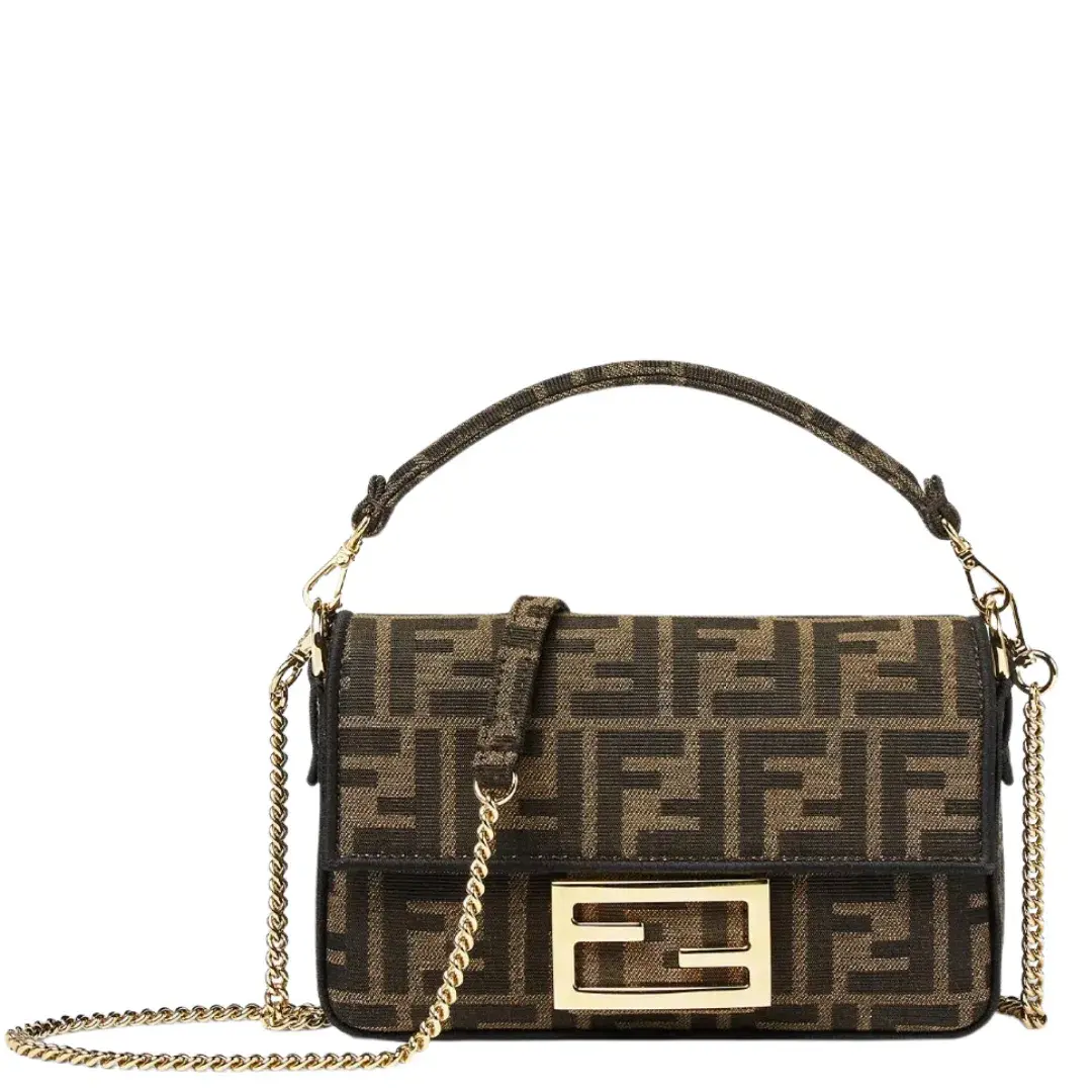 Fendi Baguette Mini Brown FF Jacquard - Image 1