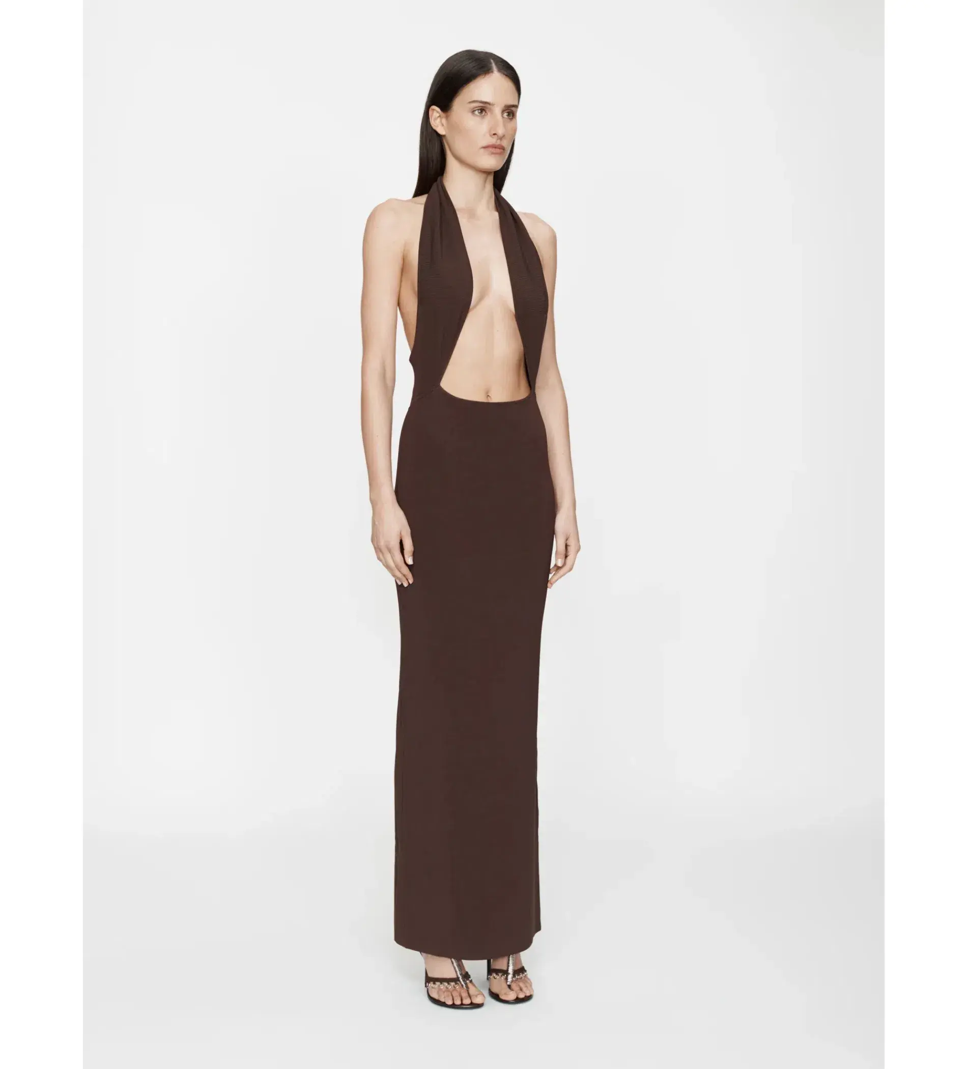 Christopher Esber Slope Knit Halter Dress in Espresso Size L / AU 12 - Image 2